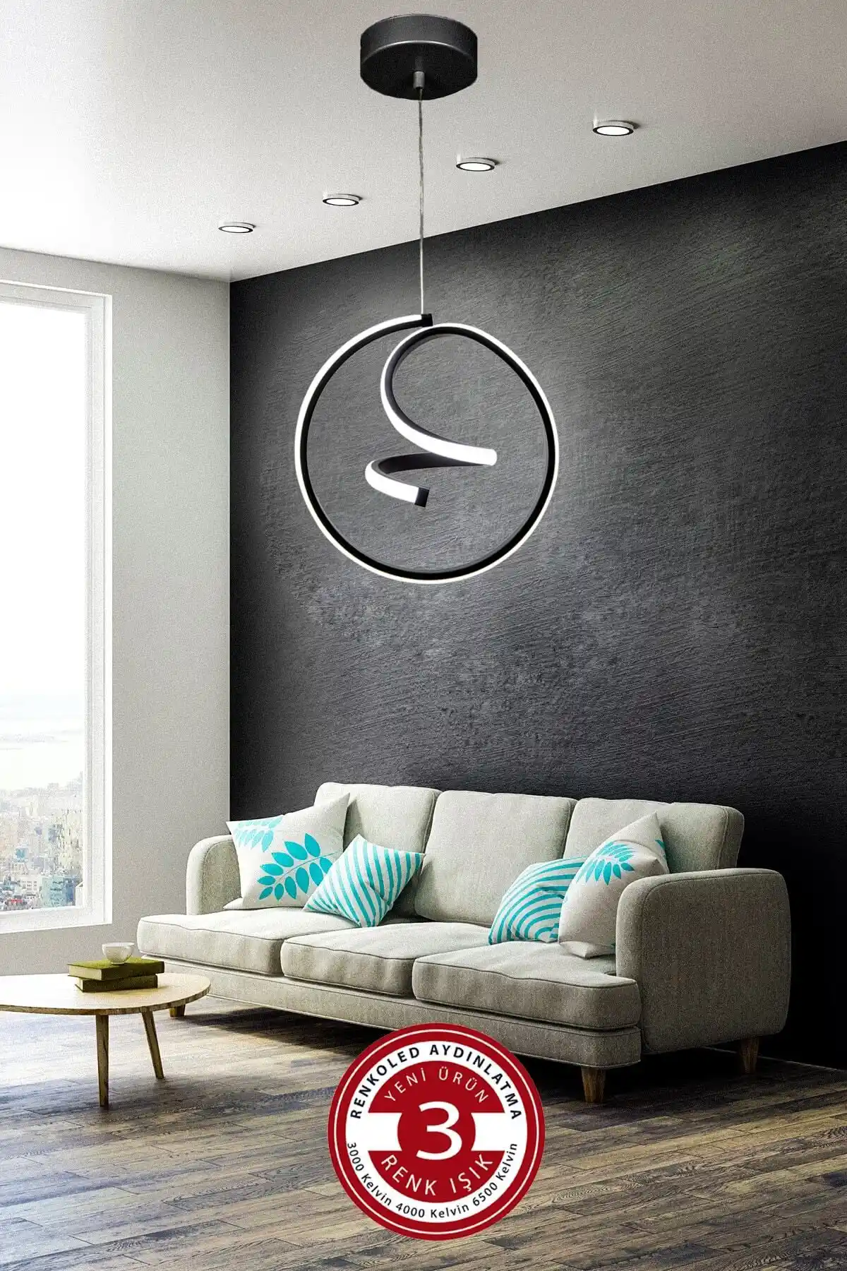 Modern Siyah Renkli LED Avize: Estetik ve Fonksiyonelliğin Buluşması İç Mekan Dekorasyonu