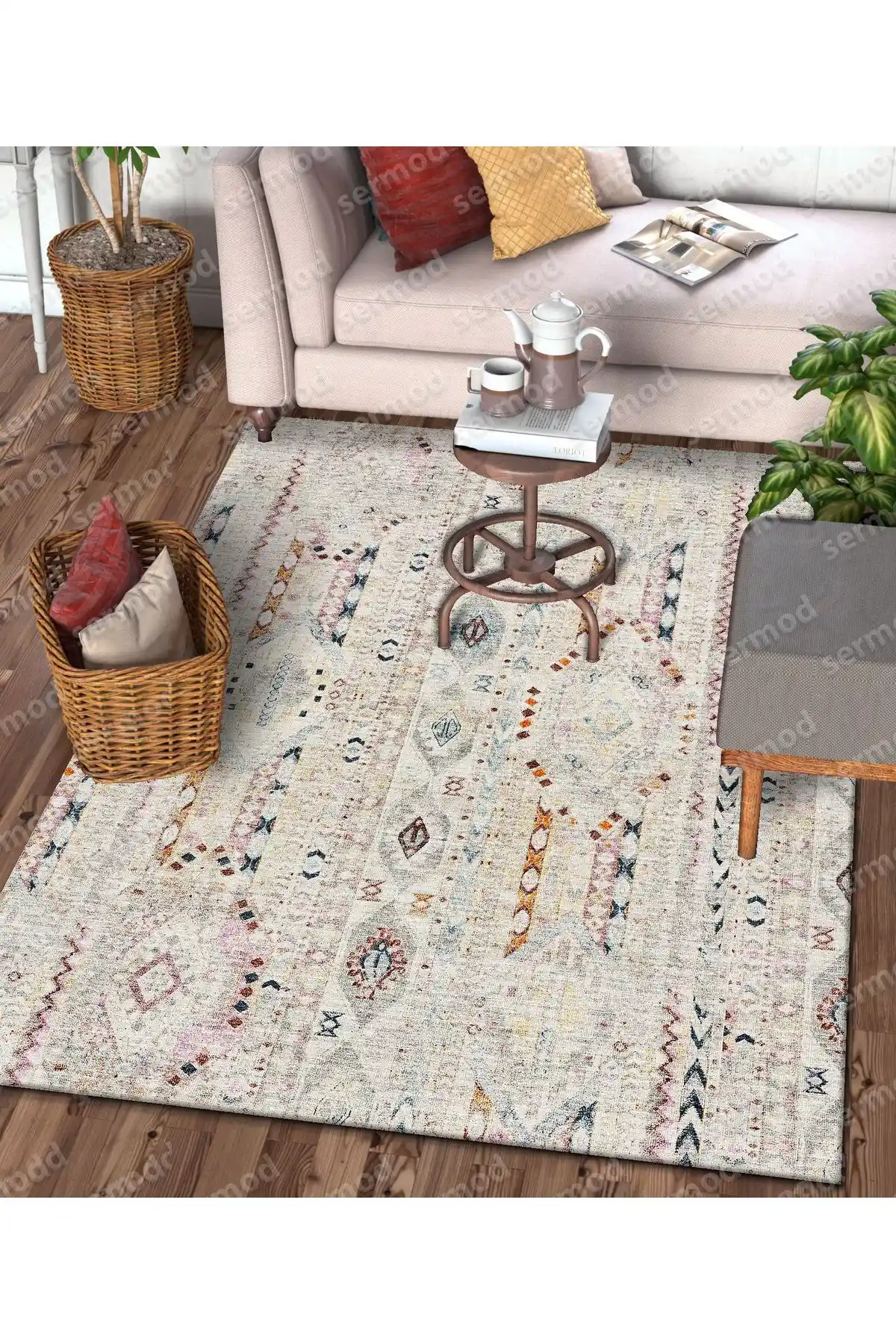 Modern Süngerli Lastikli Halı Örtüsü ile Ev Dekorasyonunda Şıklık ve Fonksiyonellik