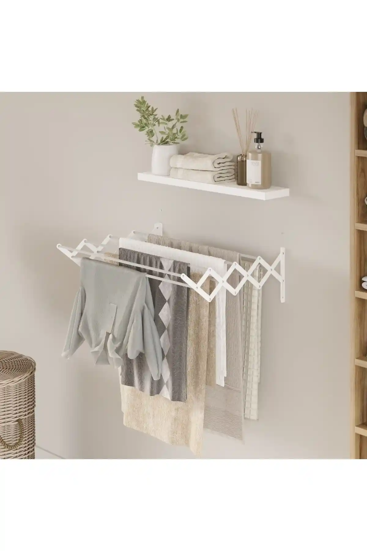 Modern ve Dayanıklı Magic Dryer Çelik Gövde Akordiyon Kurutmalık İle İç Mekanda Tasarruf Sağlayın