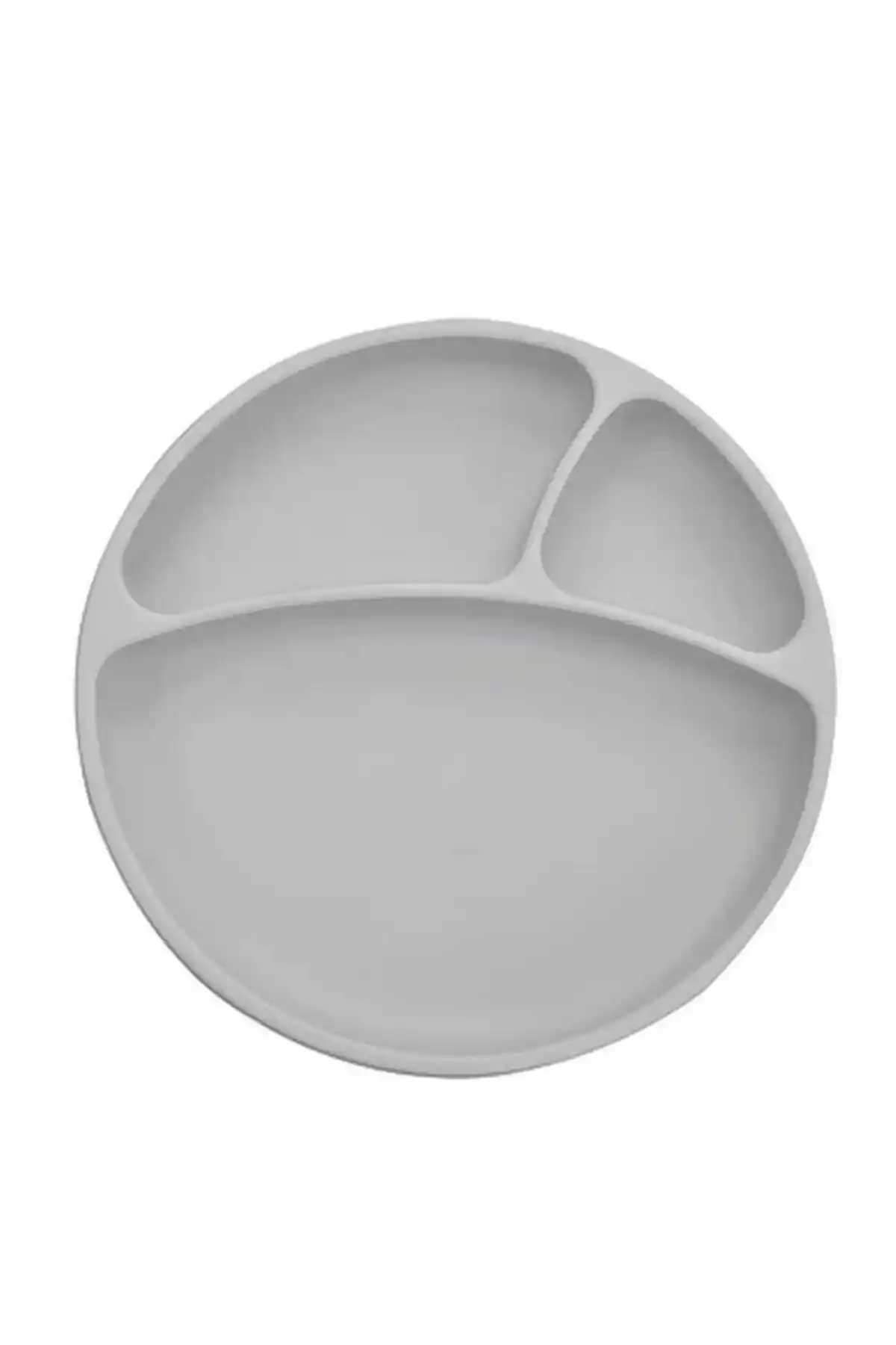 Modern ve Güvenli Bebek Beslenme Ürünü OiOi Silikon Tabak Vakum Tabanlı Gri