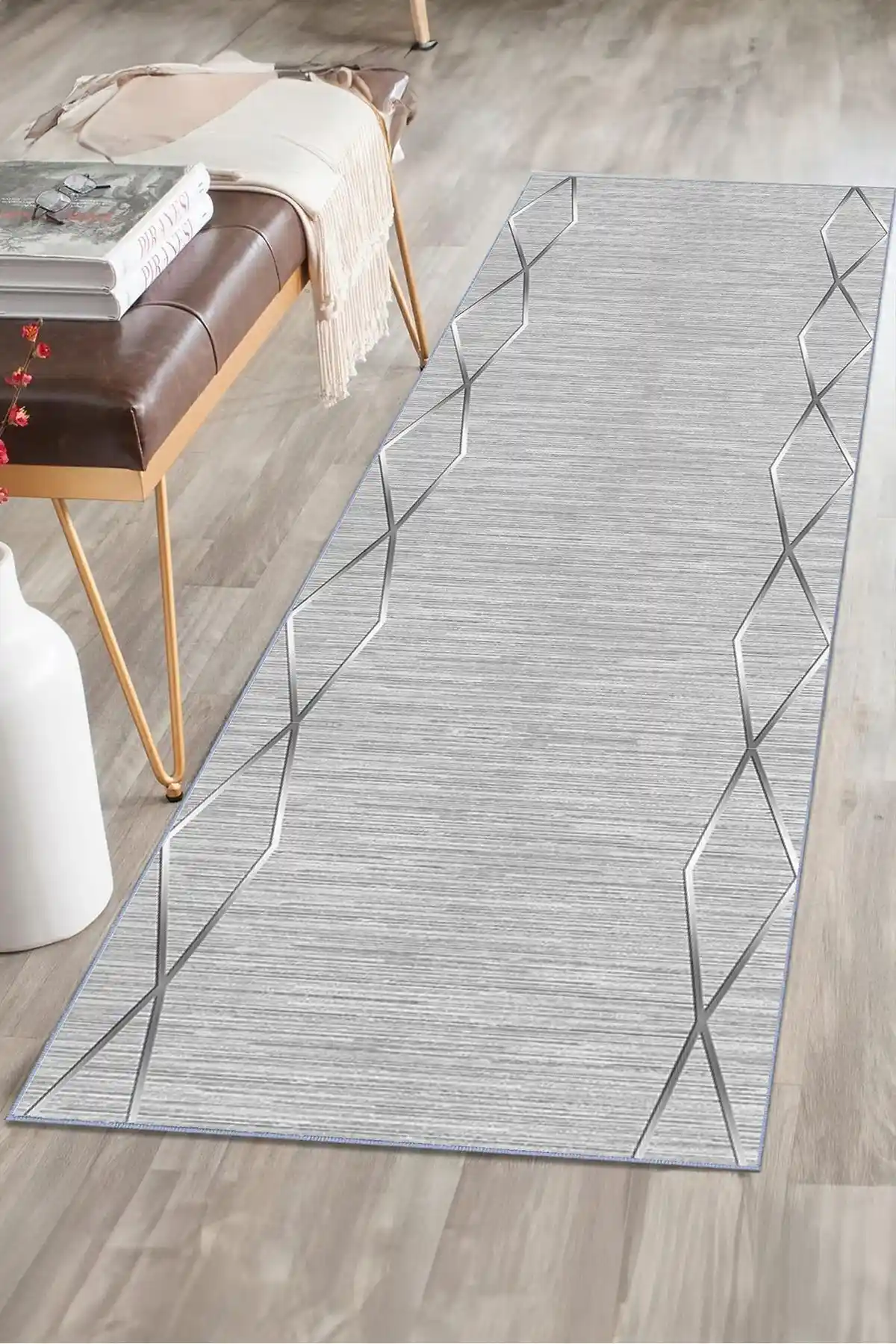 Modern ve Şık Dijital Baskı Kaymaz Tabanlı Mutfak Halısı 40x60 cm