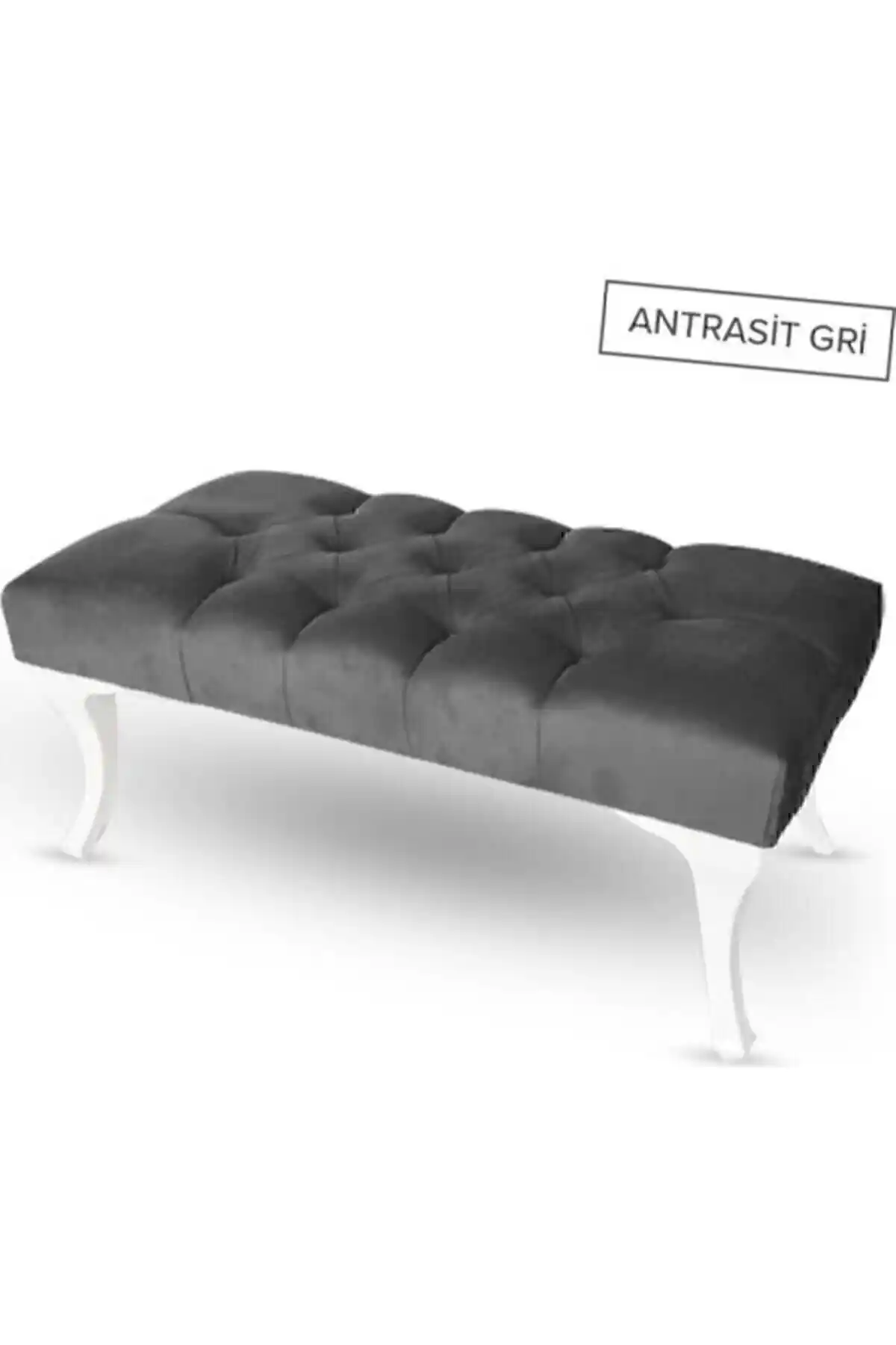 Modern ve Şık Gri Puf Ayak Ucu Kapitoneli Giriş Dekorasyonu İçin Uygun Alternatif