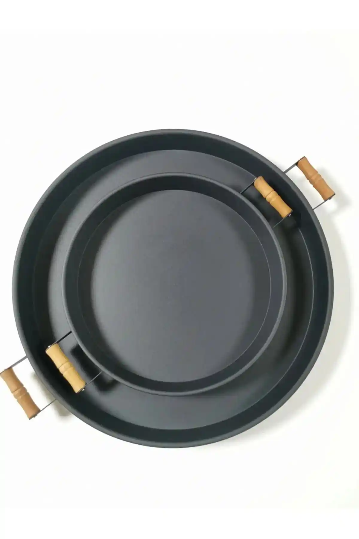 Modern ve Şık Metal Sunum Tepsisi Seti Kitchen Trend 2 Geniş ve Pratik Tasarım