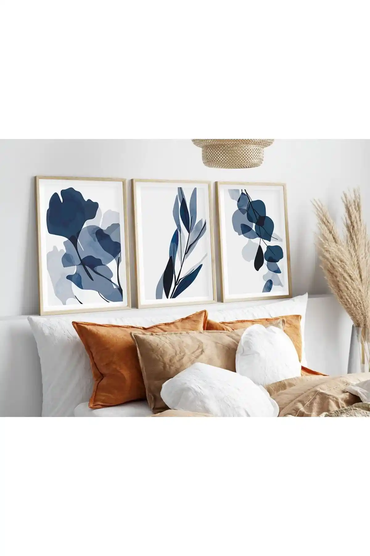 Modern ve Şık Minimalist 3'lü Ahşap Çerçeveli Tablo Seti Tasarımı ve Dekorasyon İpuçları