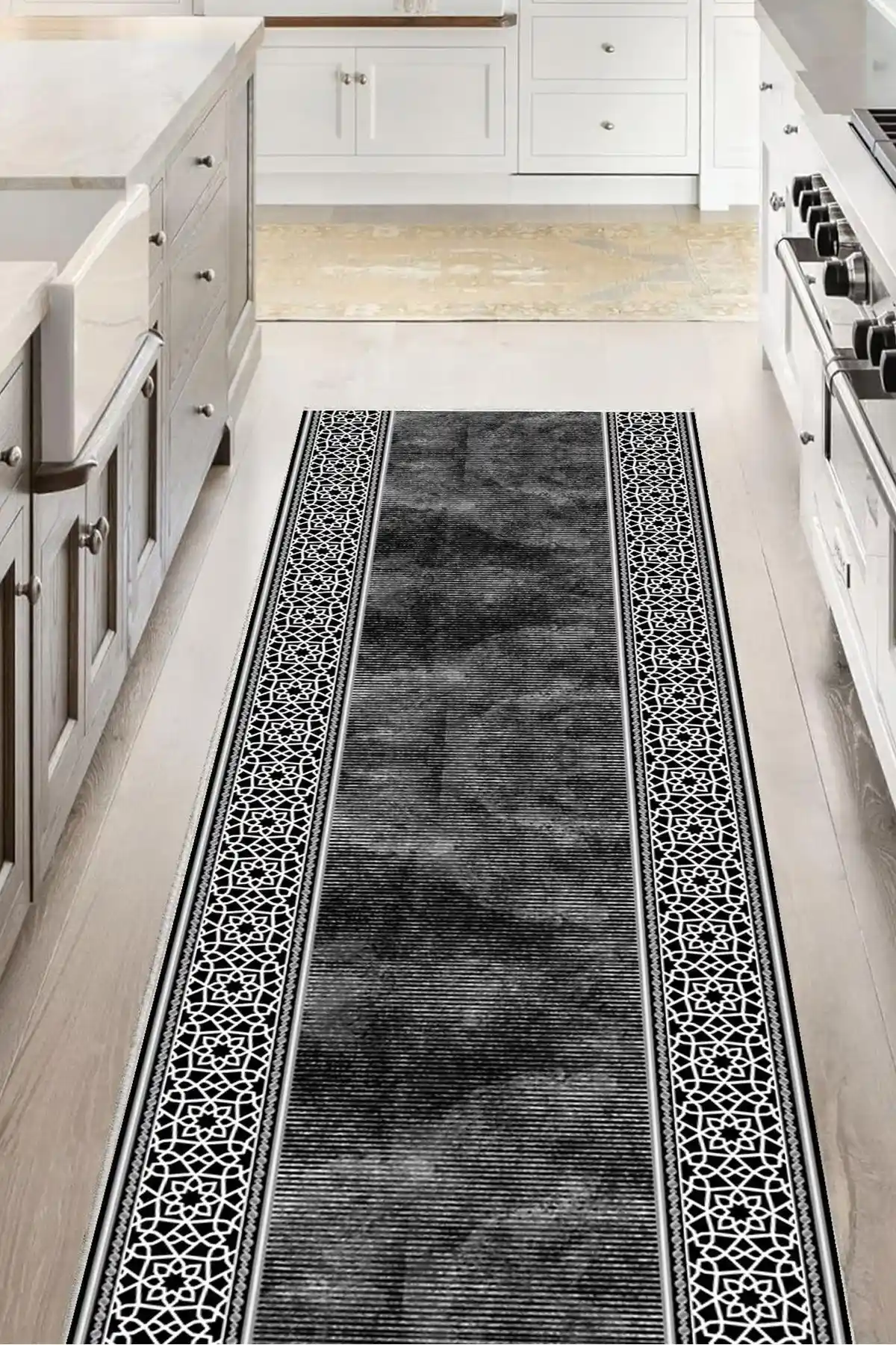 Modern ve Şık Mutfak Dekorasyonu İçin Yıkanabilir Kaymaz Kesme Koridor Halısı