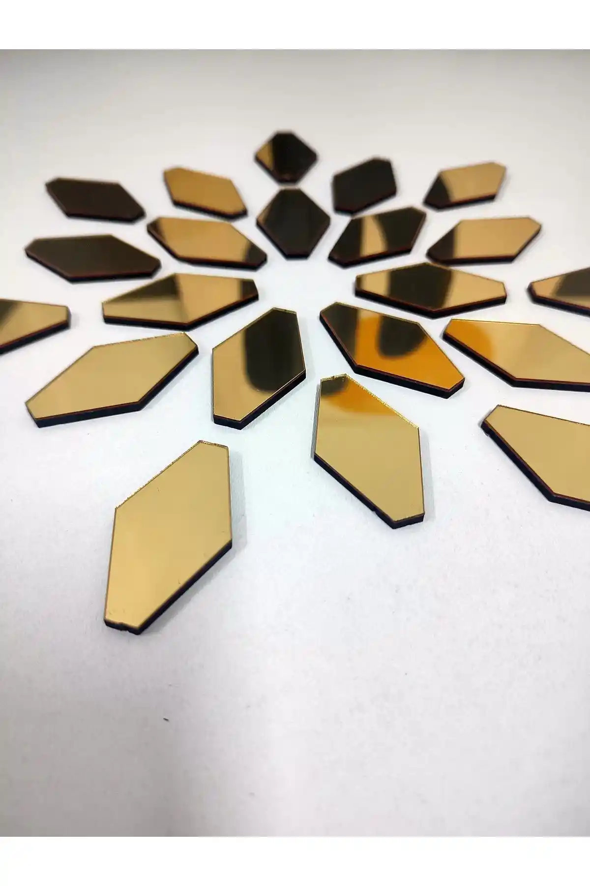 Modern ve Şık Wooden Factory Diamond Pleksi Dekoratif Ayna Banyo ve Antre Dekoru