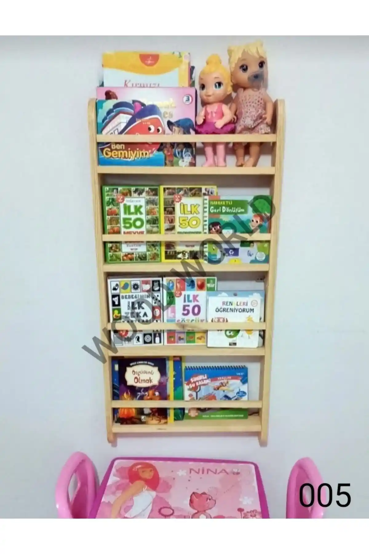 Montessori Tarzı Ahşap Kitaplık Çocuk Odaları İçin Güvenli ve Şık Depolama Çözümü