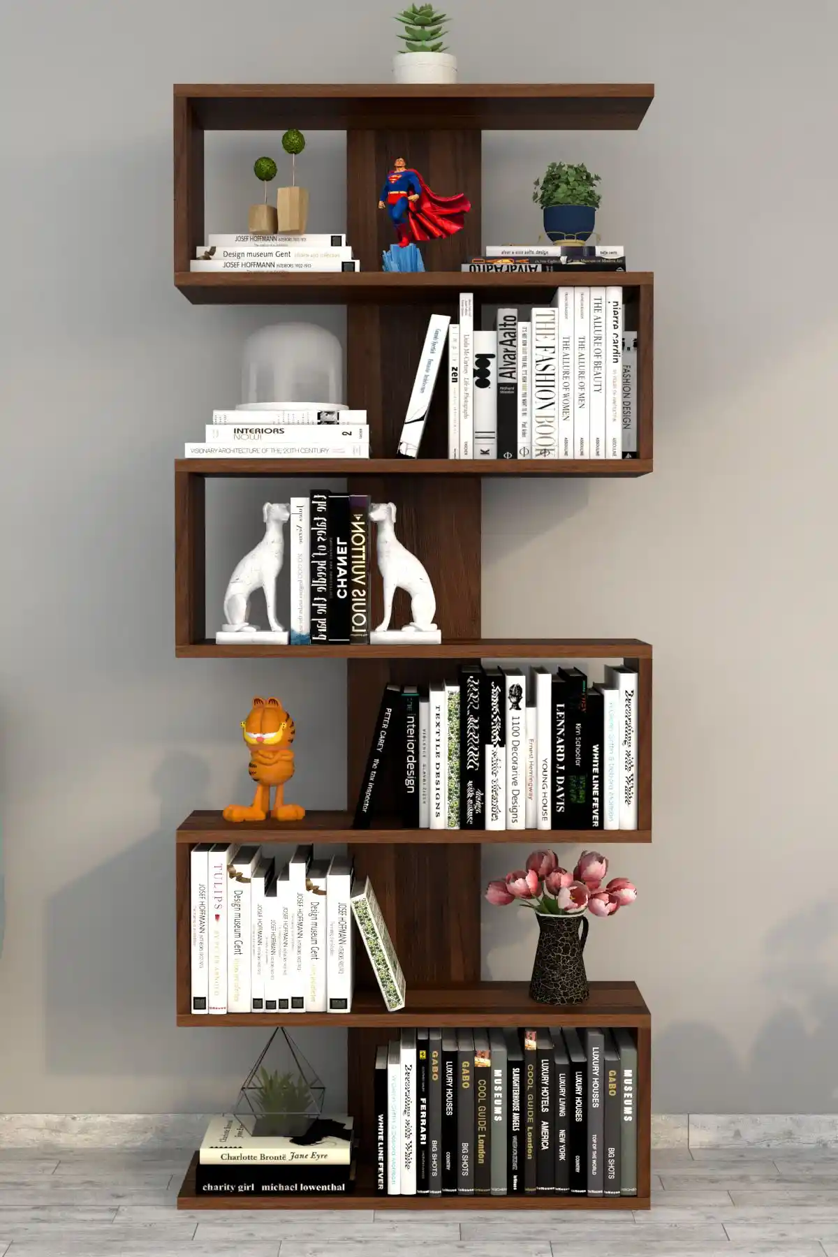 Moonlife Paris Duvara Monte Dekoratif Kitaplık - Retro Stil Modern Ev Dekorasyonu