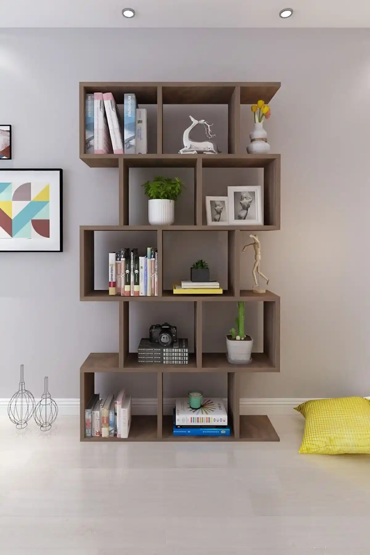 Moonlife Rio Dekoratif Kitaplık Modern ve Dayanıklı Tasarımıyla İç Mekanlara Şıklık Katar