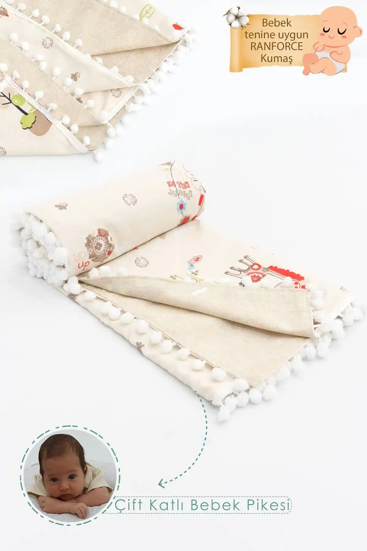 Mordesign Çift Kat Bebek Pikesi: Yumuşaklık ve Şıklık Sunan Bebek Ürünü