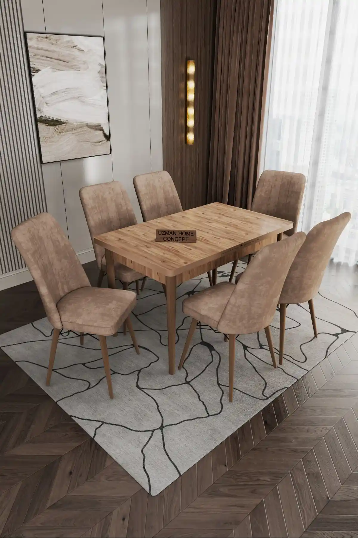 Morkese 80x130 ve 80x170 Açılabilir Yemek Masası Takımı Modern ve Fonksiyonel Tasarım