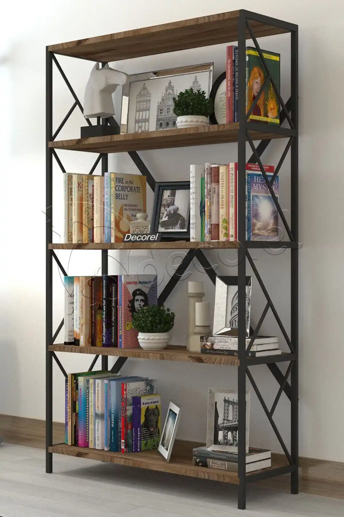 Morpanya Aural Dekoratif 5 Raf Kitaplık Modern ve Dayanıklı Depolama Çözümü