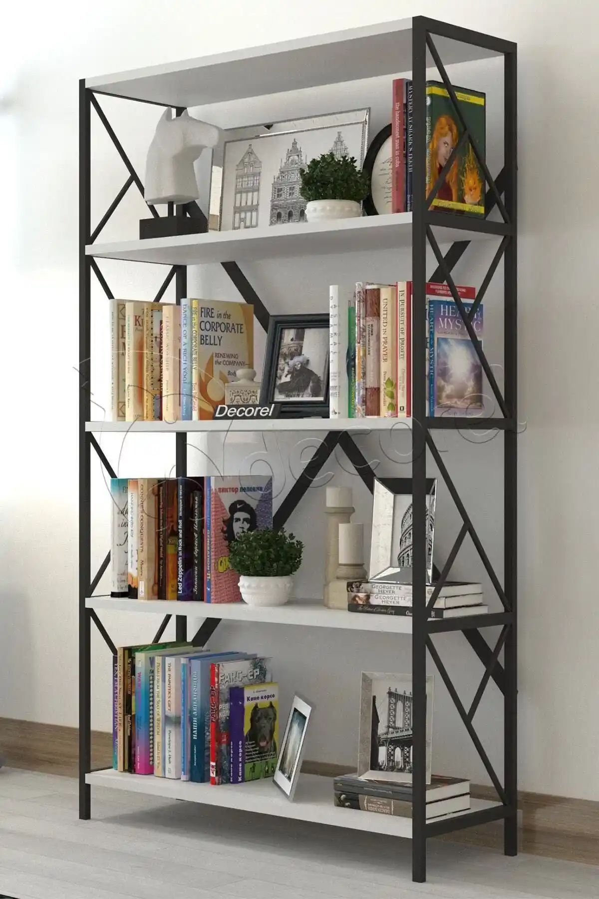 Morpanya Dekoratif 5 Raflı Kitaplık: Modern ve Şık Tasarım ile Geniş Saklama Alanı