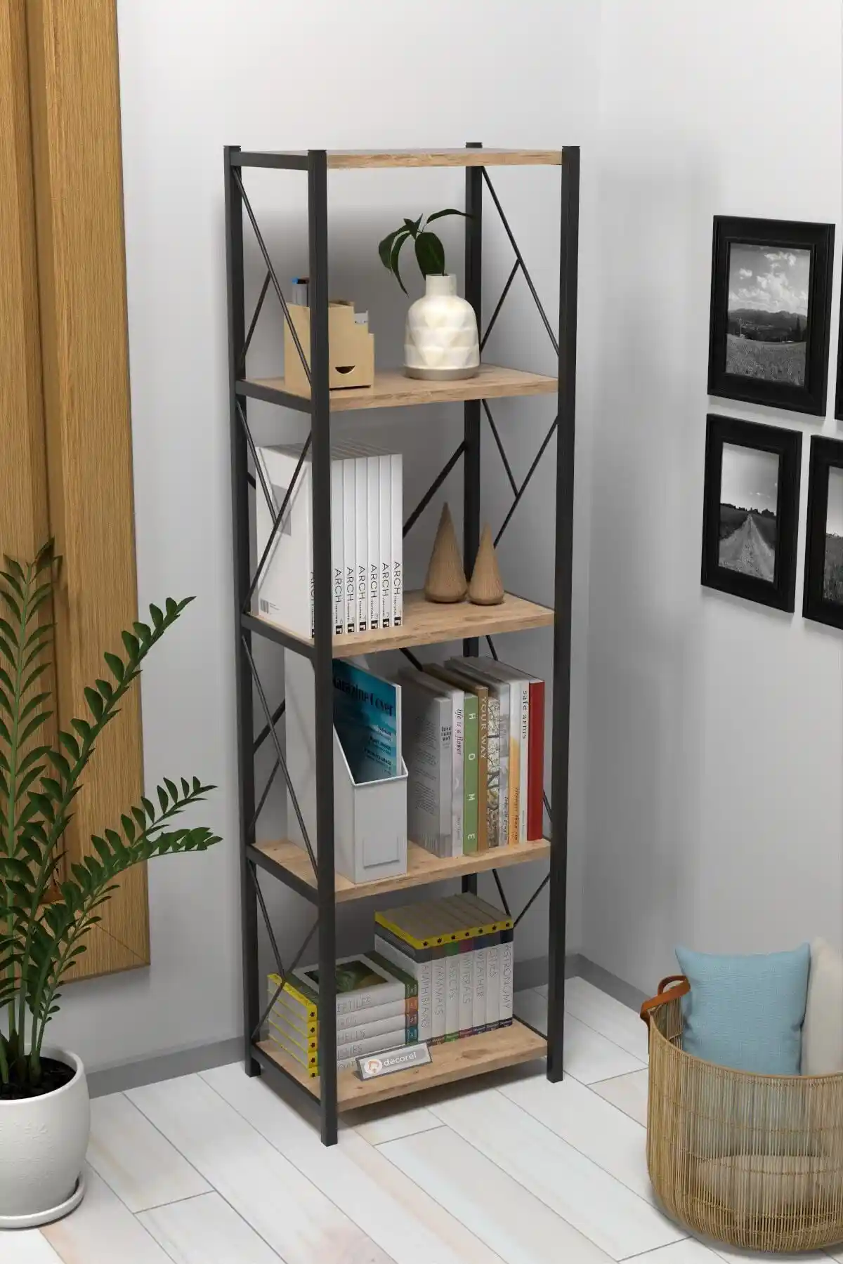 Morpanya Felix Metal Tekli Kitaplık Modern Tasarım ve Dayanıklı Depolama Çözümü