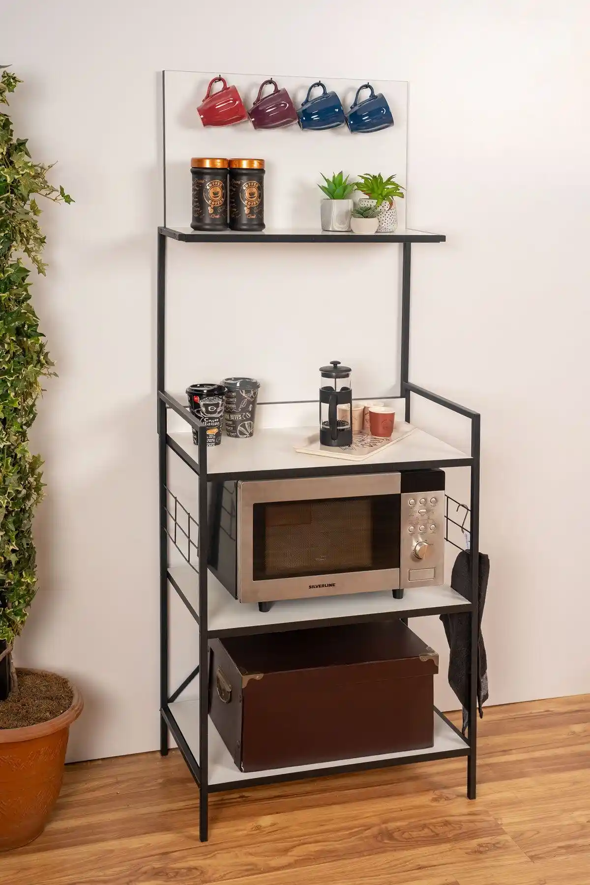 Mudesa Metal Ahşap Fırın Rafı Modern ve İşlevsel Mutfak Dekorasyon Çözümü