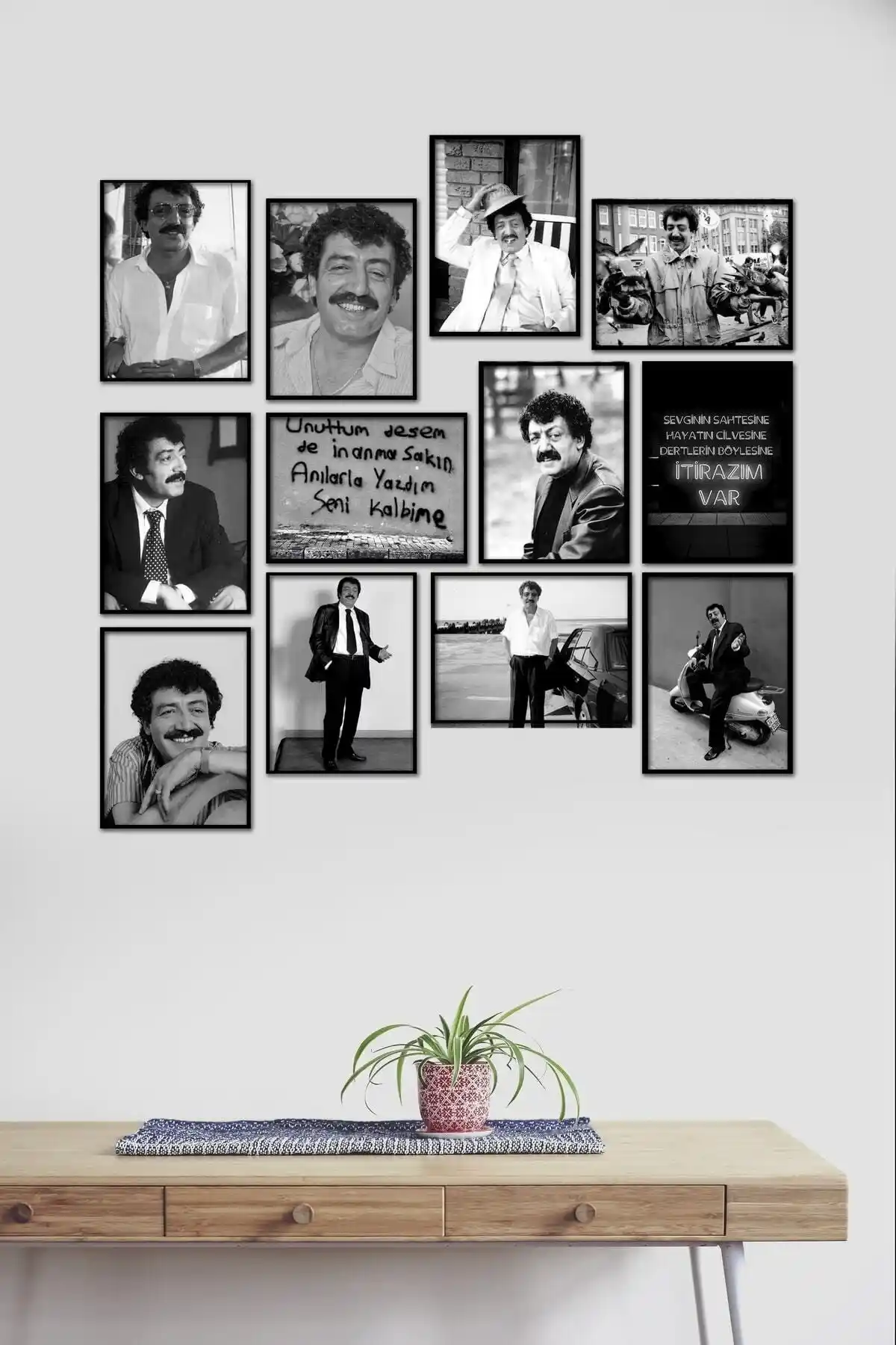 Müslüm Gürses Temalı 12 Parça MDF Tablo ile Modern Ev Dekorasyonu