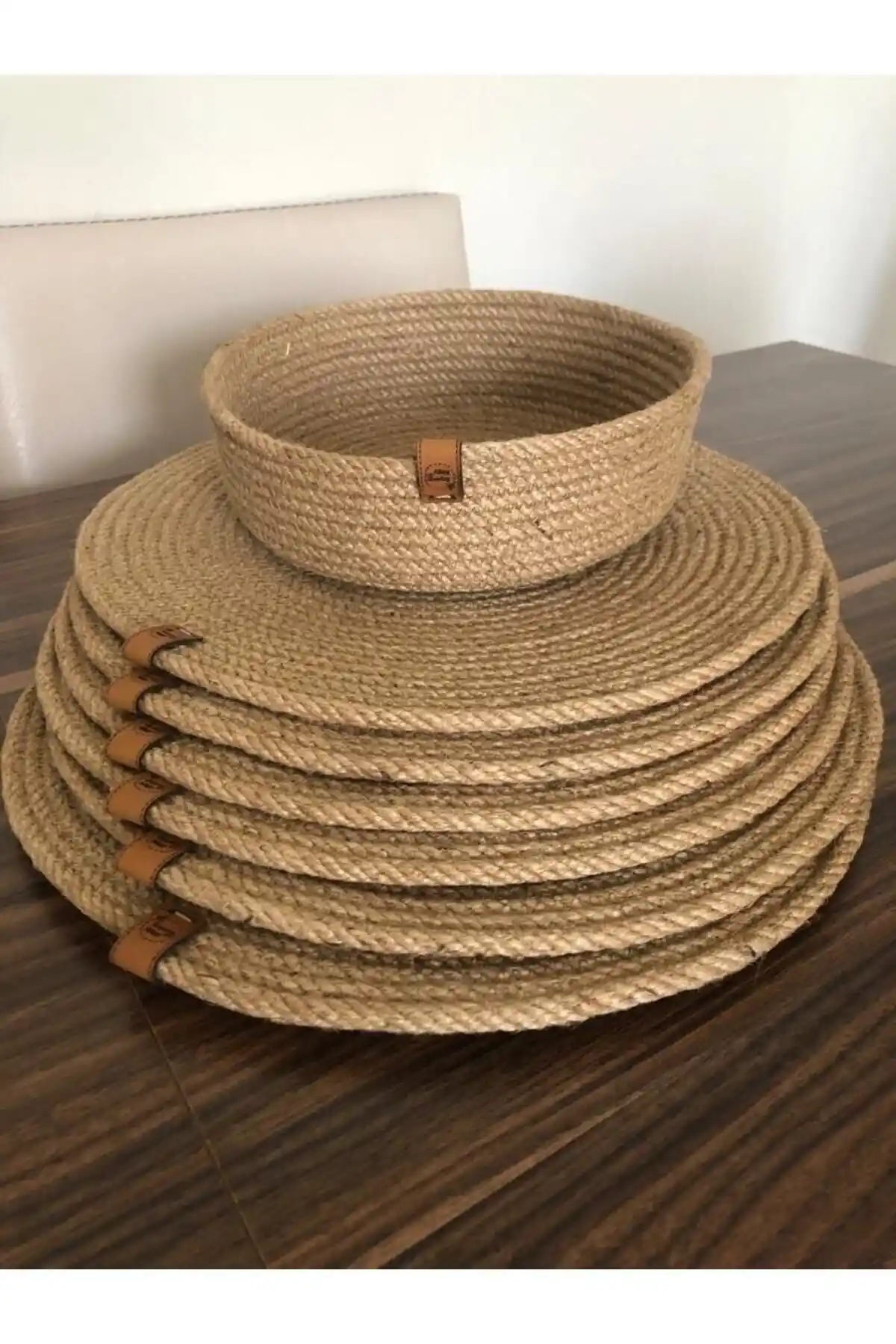 Naspar 6'lı Hasır Supla ve Ekmek Sepeti Seti Doğal ve Şık Mutfak Dekoru İçin Uygun