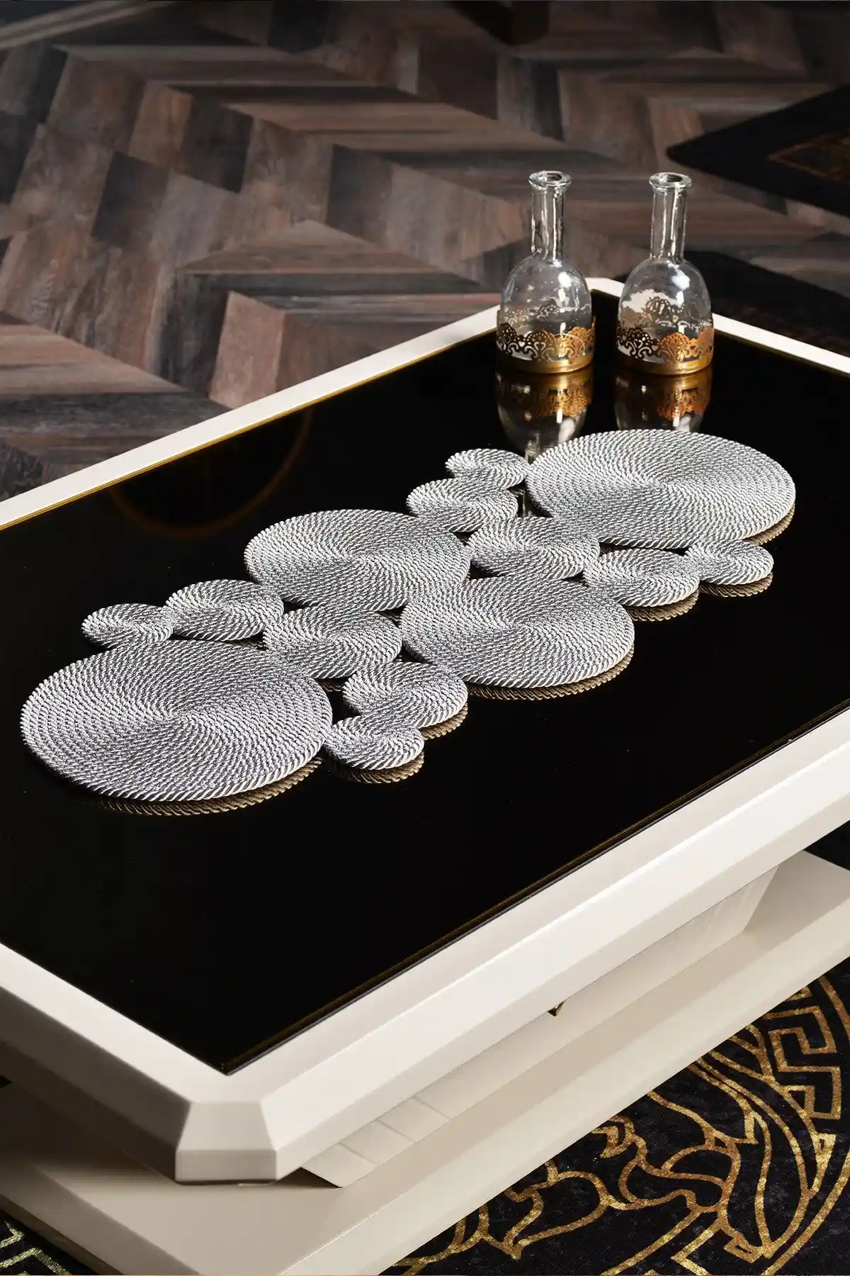 Natural Dowry Rustic Lite Gri Yıkanabilir Masa Örtüsü Modern ve Dayanıklı Tasarım