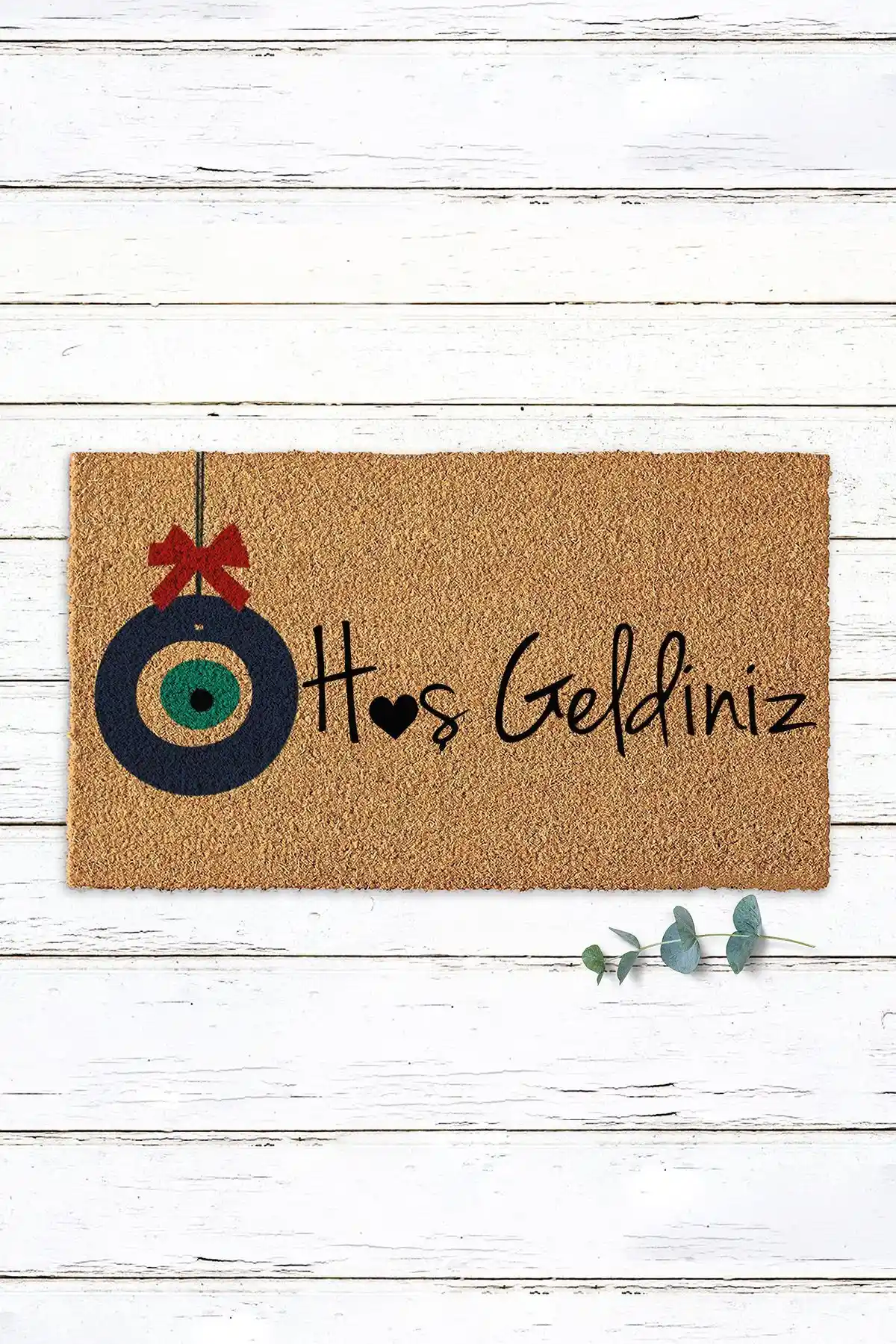 Nazar Boncuklu Hoş Geldiniz Yazılı Koko Paspas: Dayanıklı ve Şık Kapı Dekorasyonu