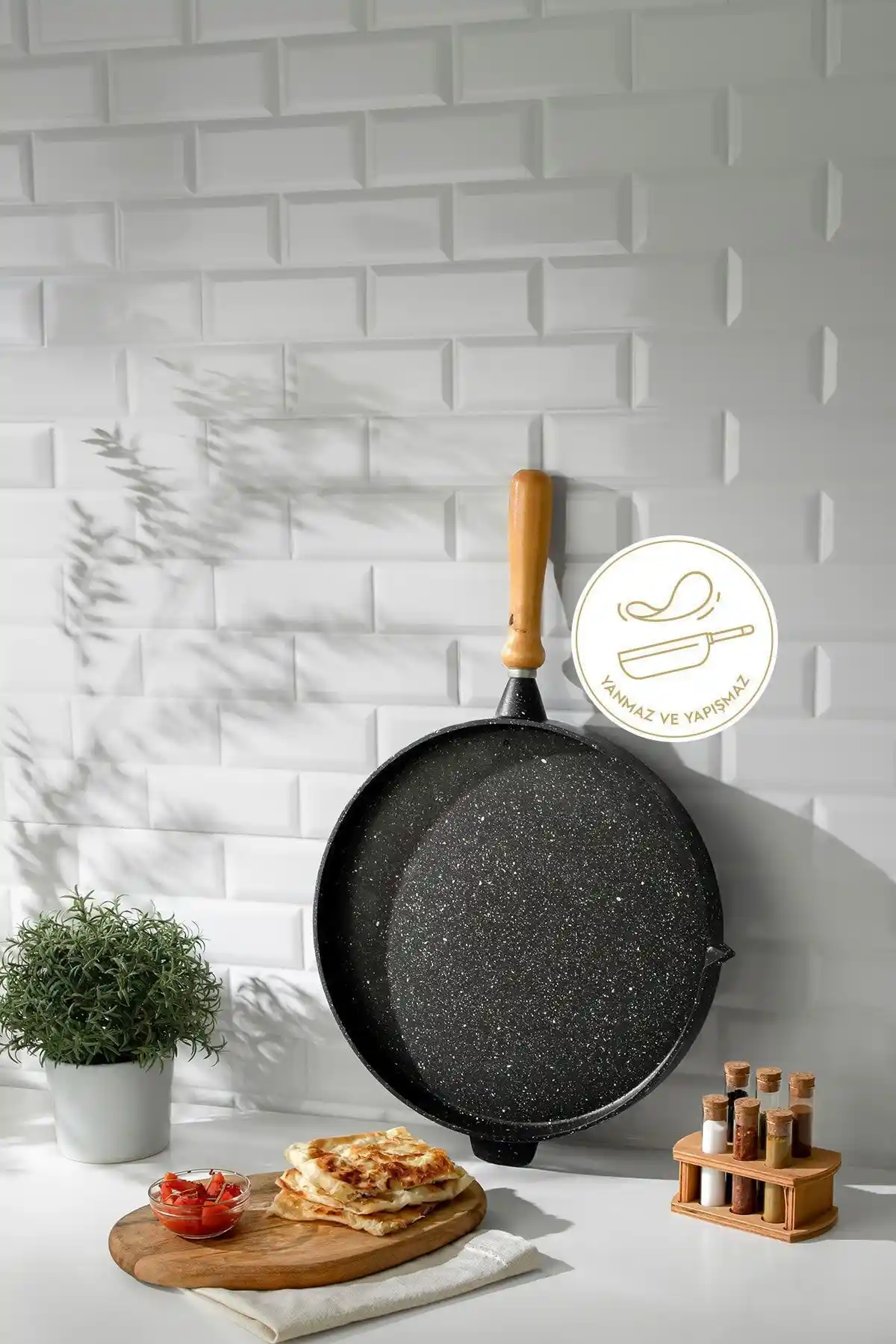 Nehir Alüminyum Döküm Gözleme Tavası 36 Cm Sağlıklı ve Eşit Pişirme İçin Ideal Seçenek