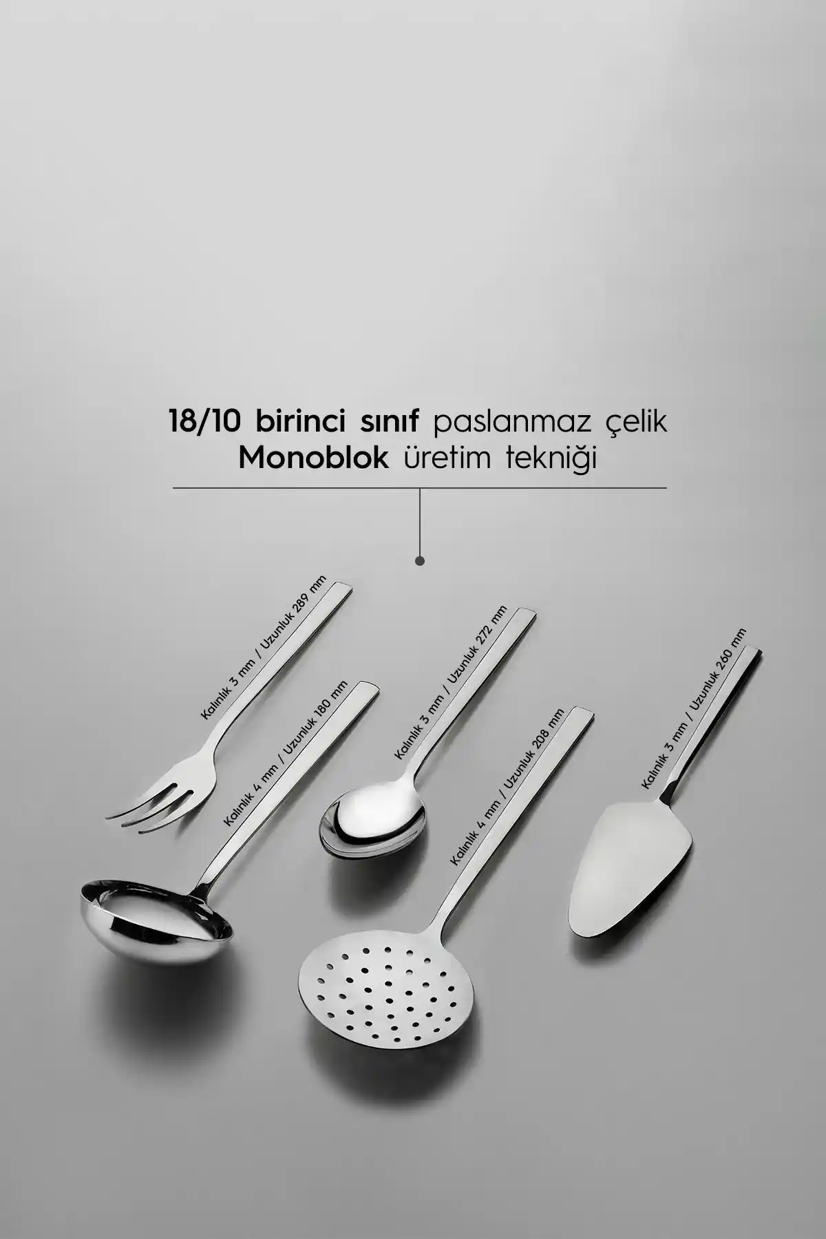 Nehir Dalyan Sade 5 Parça Paslanmaz Çelik Servis Takımı Günlük Kullanım ve Şıklık İçin