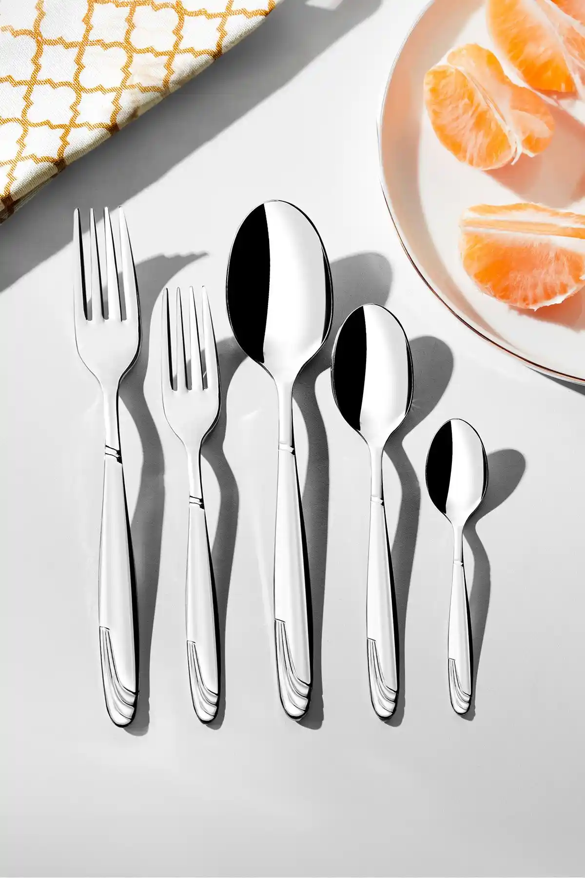 Nehir Lizbon Sade 12 Kişilik Çatal Kaşık Takımı Paslanmaz Çelik Modern Tasarım