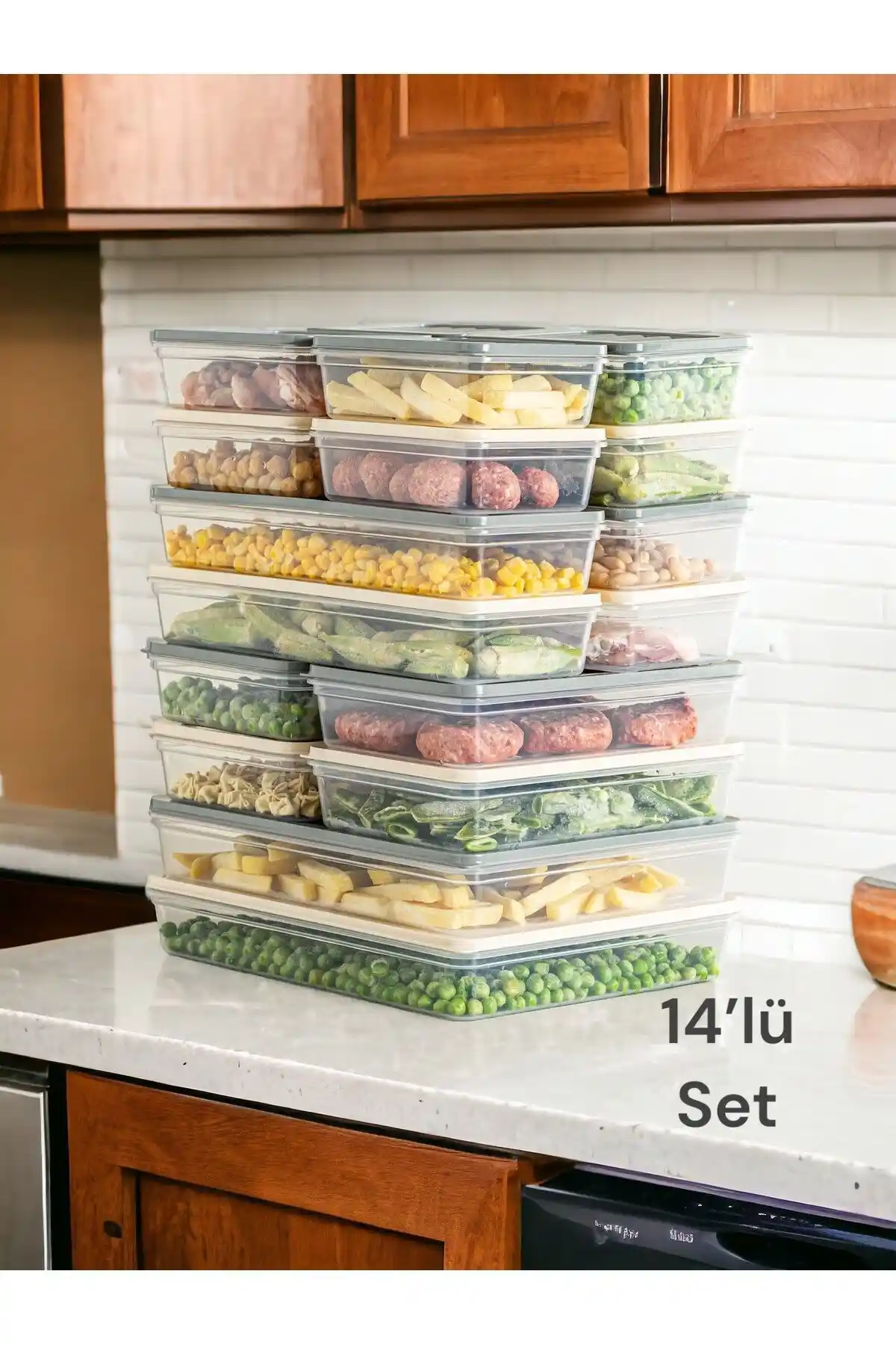 Nesto Home 14'lü Renkli Buzdolabı Düzenleyici Seti Gıda Saklama ve Organize Çözümü