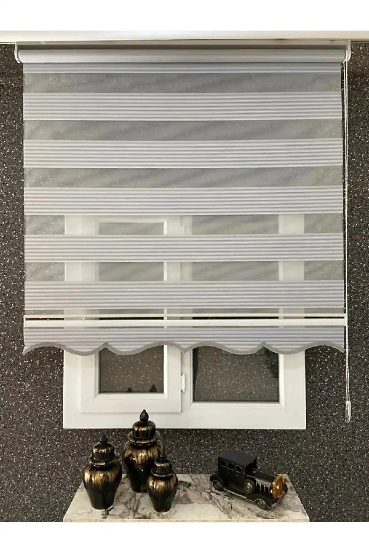 NetworkAvm Geniş Pliseli Zebra Stor Perde Lacivert Modern Tasarım ve Fonksiyonellik