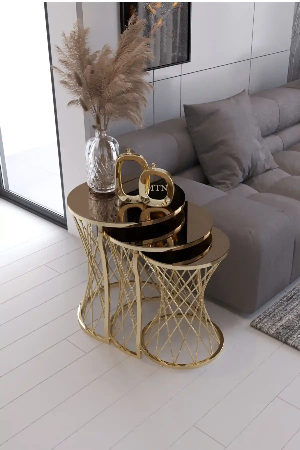 Nies Aksesuar Hasır 3'lü Zigon Sehpa: Modern ve Şık Tasarım Çözümü