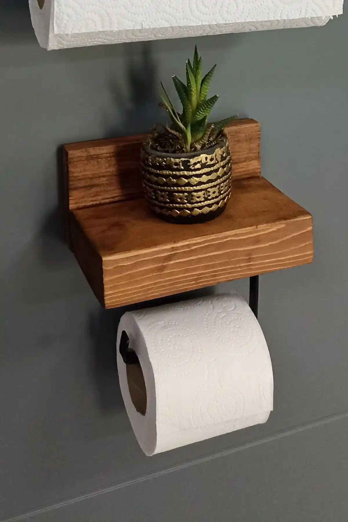 NONYA Dekoratif Ahşap Wc Kağıtlık: Modern ve Şık Banyo Aksesuarı Tasarımı