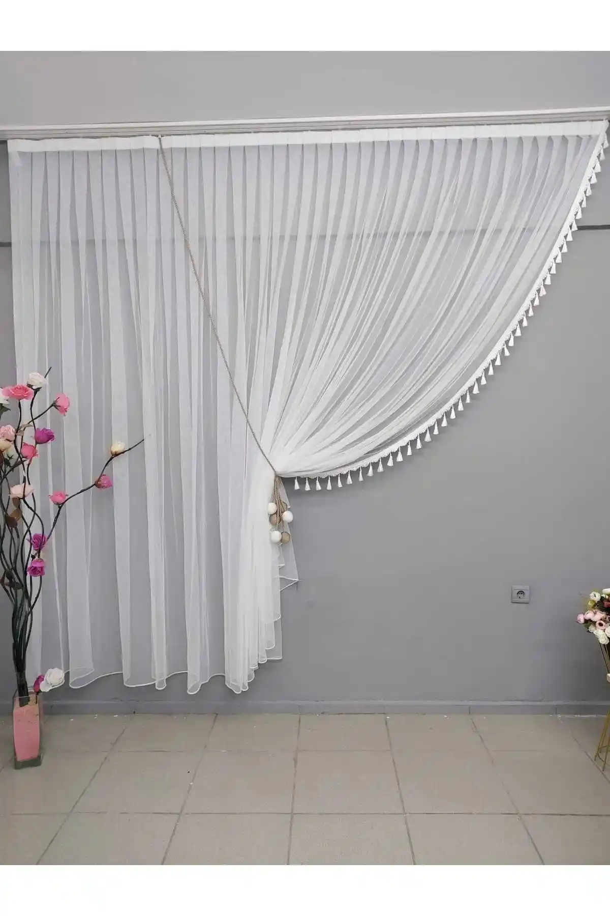 NP Narin Home Gizli Kruvaze Grek Tül Perde: Modern ve Şık Ev Dekorasyonu İçin Uygun