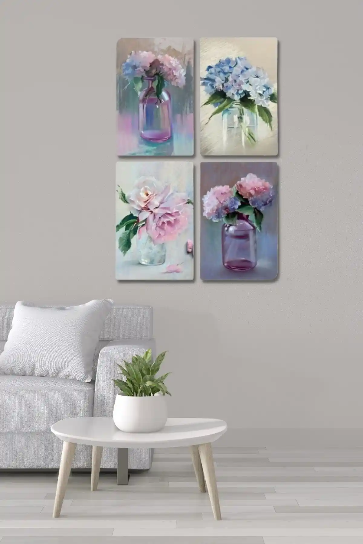 NT Handmade 4'lü Ahşap Tablo Seti ile Modern ve Doğal Dekorasyon Çözümleri