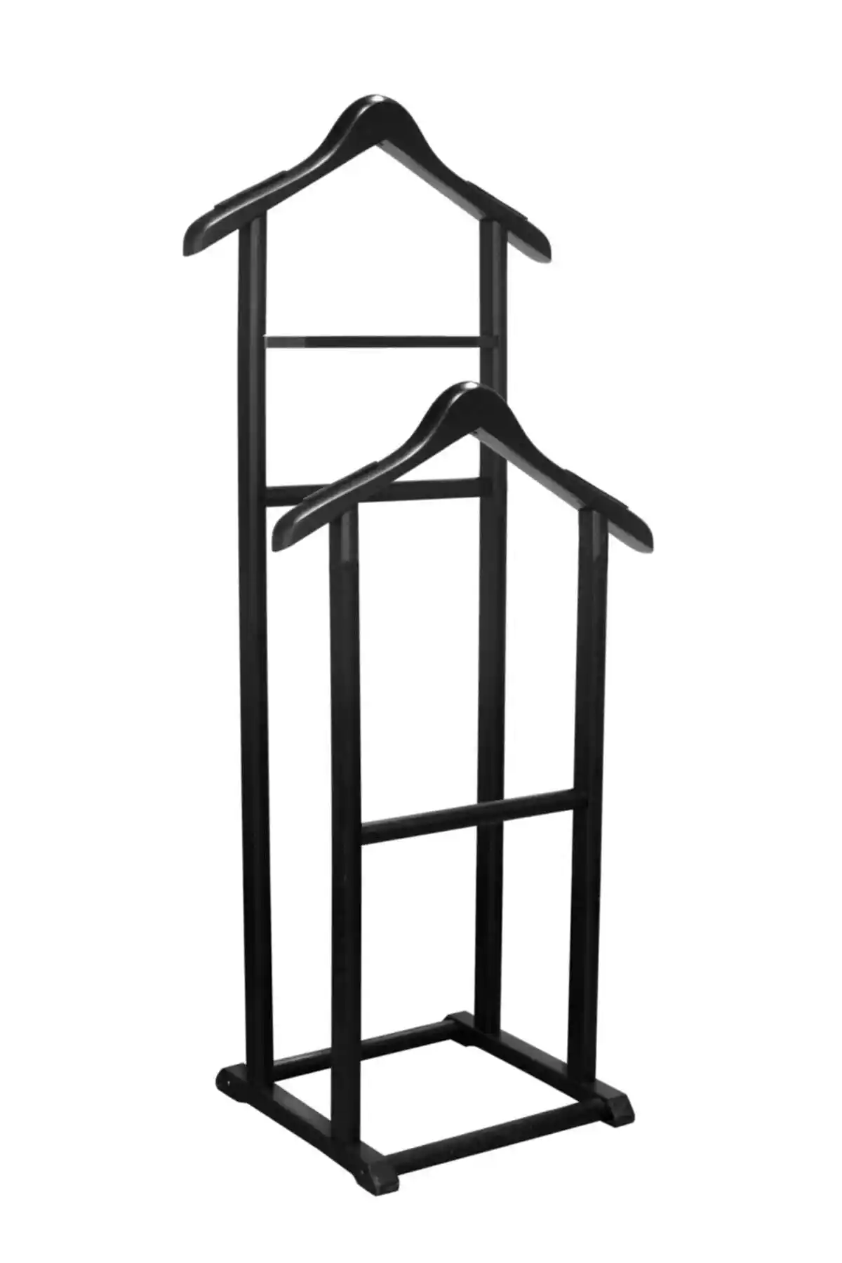 NYN Ahşap Dilsiz Uşak Siyah Çift Tepeli Askı: Estetik ve Fonksiyonel Çözüm