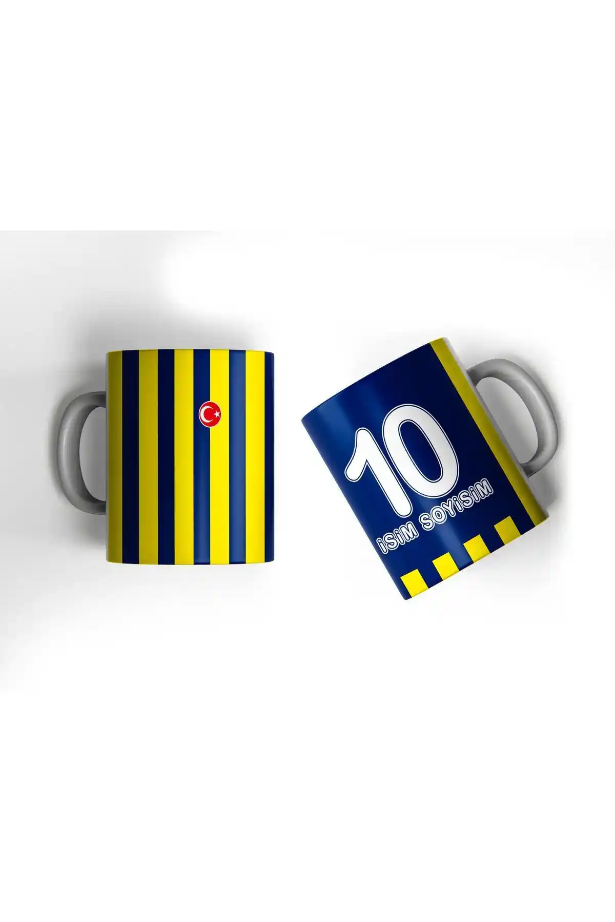 OFFSIDE Sarı Lacivert Kişiye Özel Baskılı Kupa Bardak Spor Tutkunları İçin