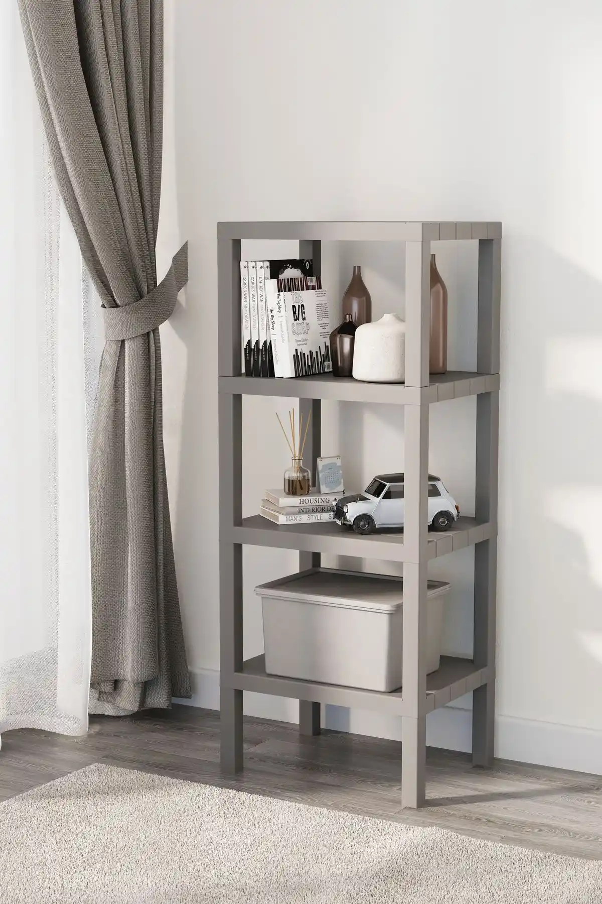 Omaş Ombeg Çok Amaçlı 4 Katlı Plastik Banyo ve Ev Düzenleyici Saksılık