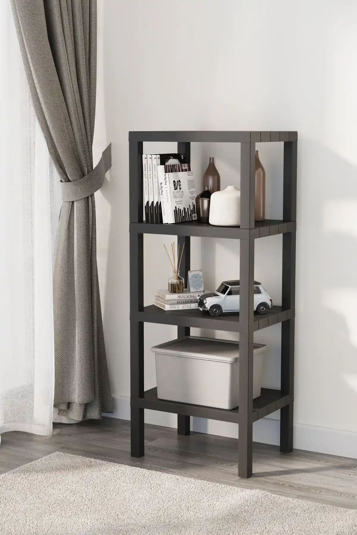 Omaş Ombeg Dekoratif 4 Katlı Çok Amaçlı Banyo ve Ev Düzenleyici Saklık Kitaplığı