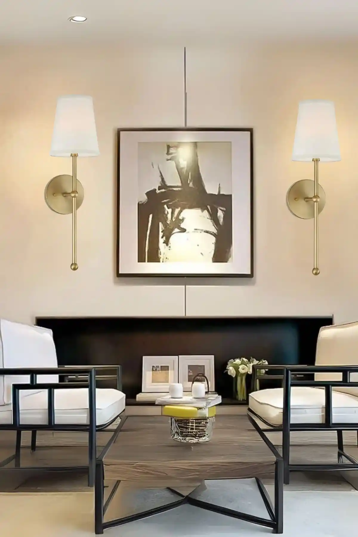 Ömür Avize Lina Krem Şapkalı Eskitme Duvar Aplikleri Modern ve Dayanıklı Tasarım