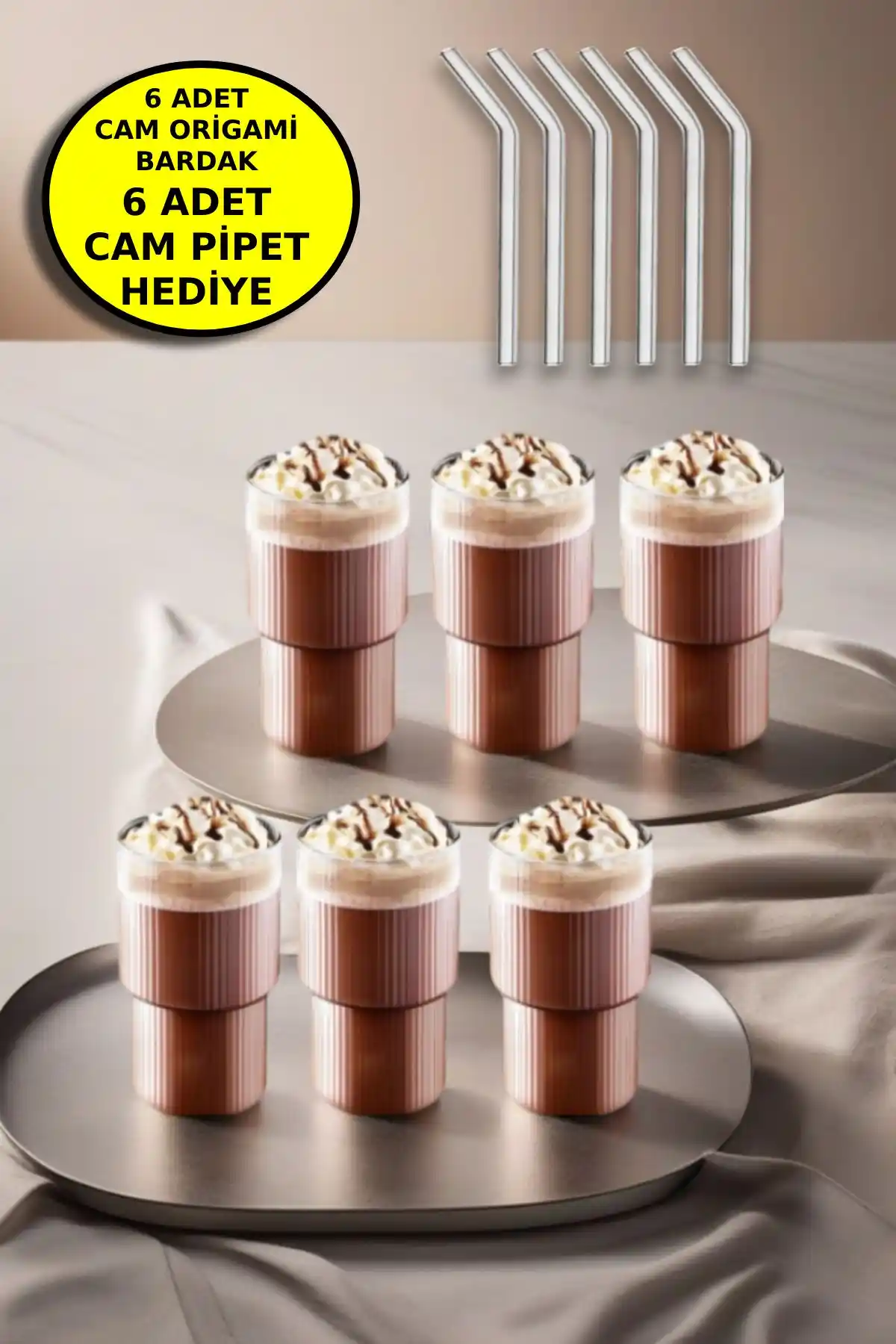 Open Home 6'lı Borosilikat Cam Bardak Seti Modern ve Dayanıklı Tasarım