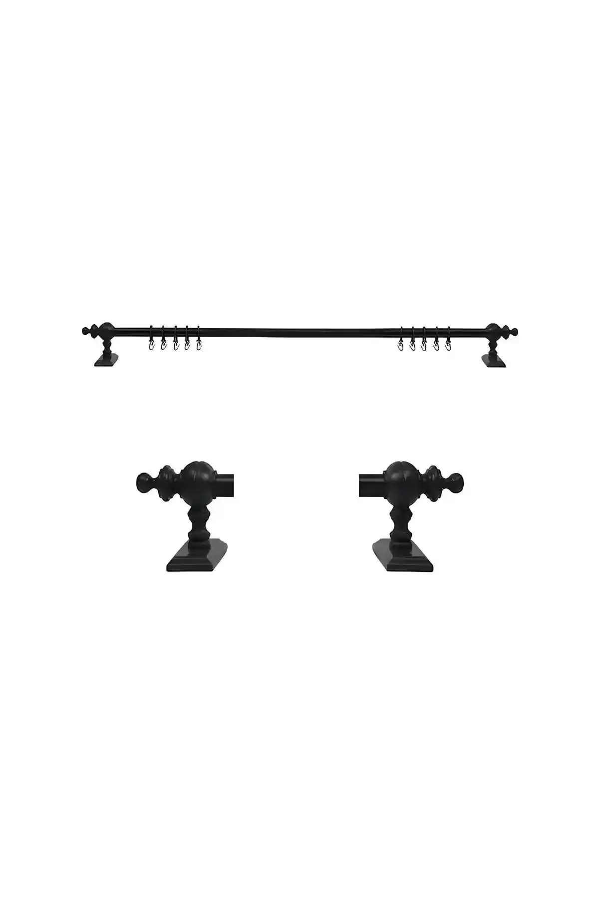 Orlenda Ahşap Başlıklı Alüminyum Boru Rustik Perde Askısı 120cm Modern ve Dayanıklı Tasarım