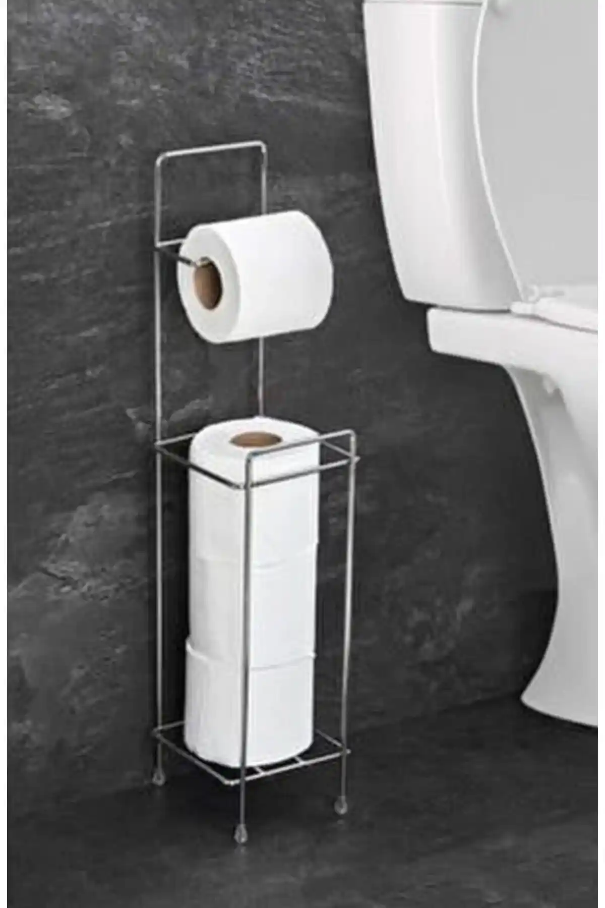 ORSA HOME 166 Kare Yedekli WC Kağıtlık Modern ve Dayanıklı Banyo Aksesuarı