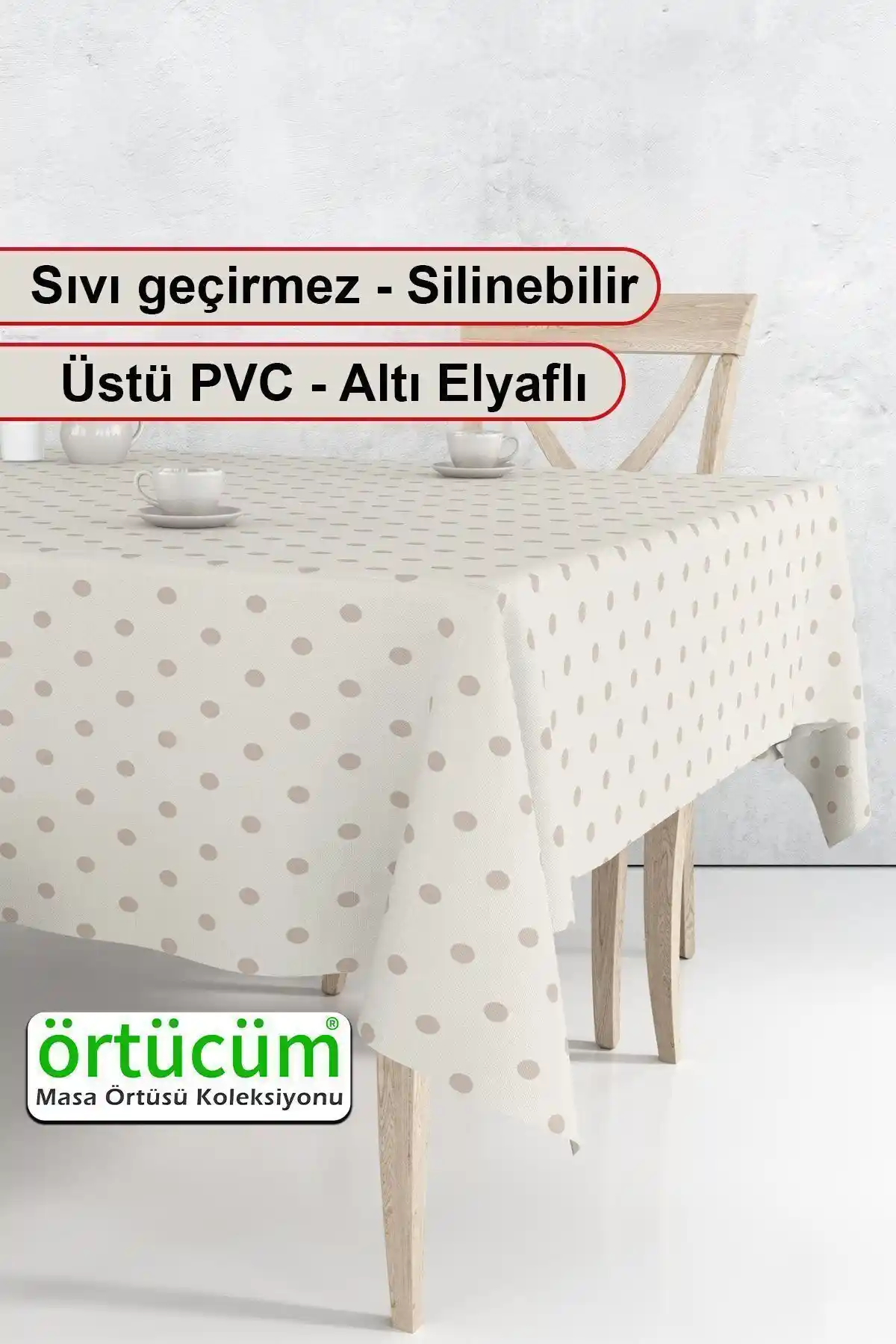 Örtücüm Kahve Renk Puantiyeli Silinebilir PVC Mutfak Masa Örtüsü Çeşitleri ve Özellikleri