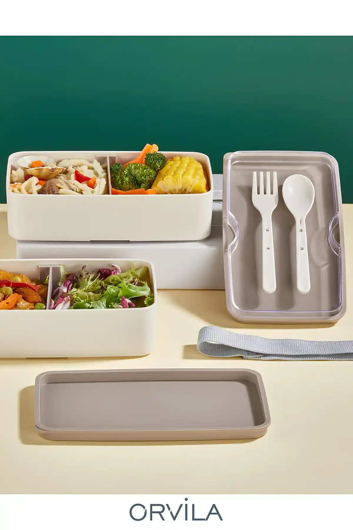 Orvila 2 Kat Yemek Saklama Kabı Seti Pratik ve Estetik Tasarımıyla Günlük Kullanıma Uygun