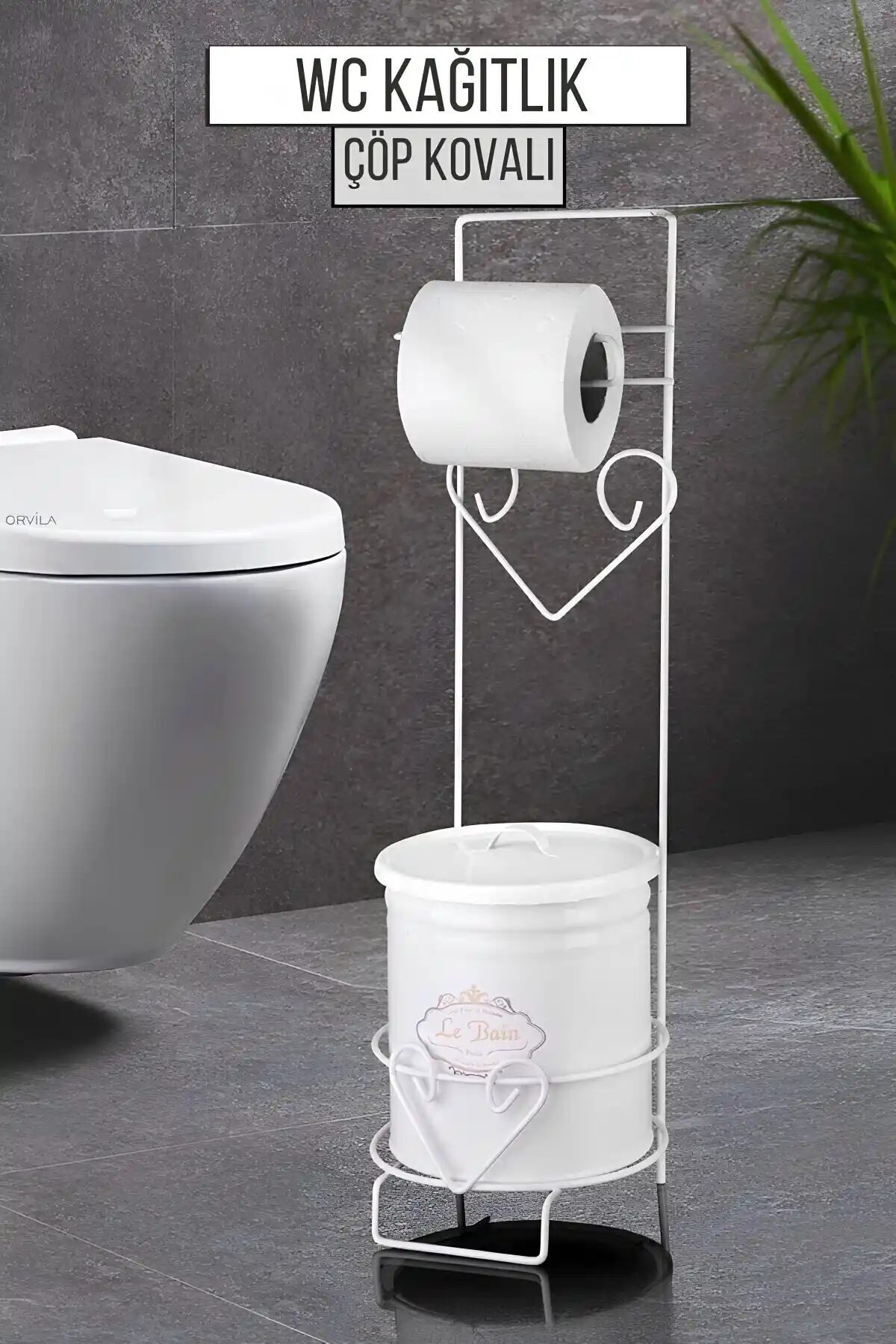 Orvila Lüx Çöp Kovalı Wc Kağıtlık Beyaz: Modern ve Dayanıklı Banyo Aksesuarı