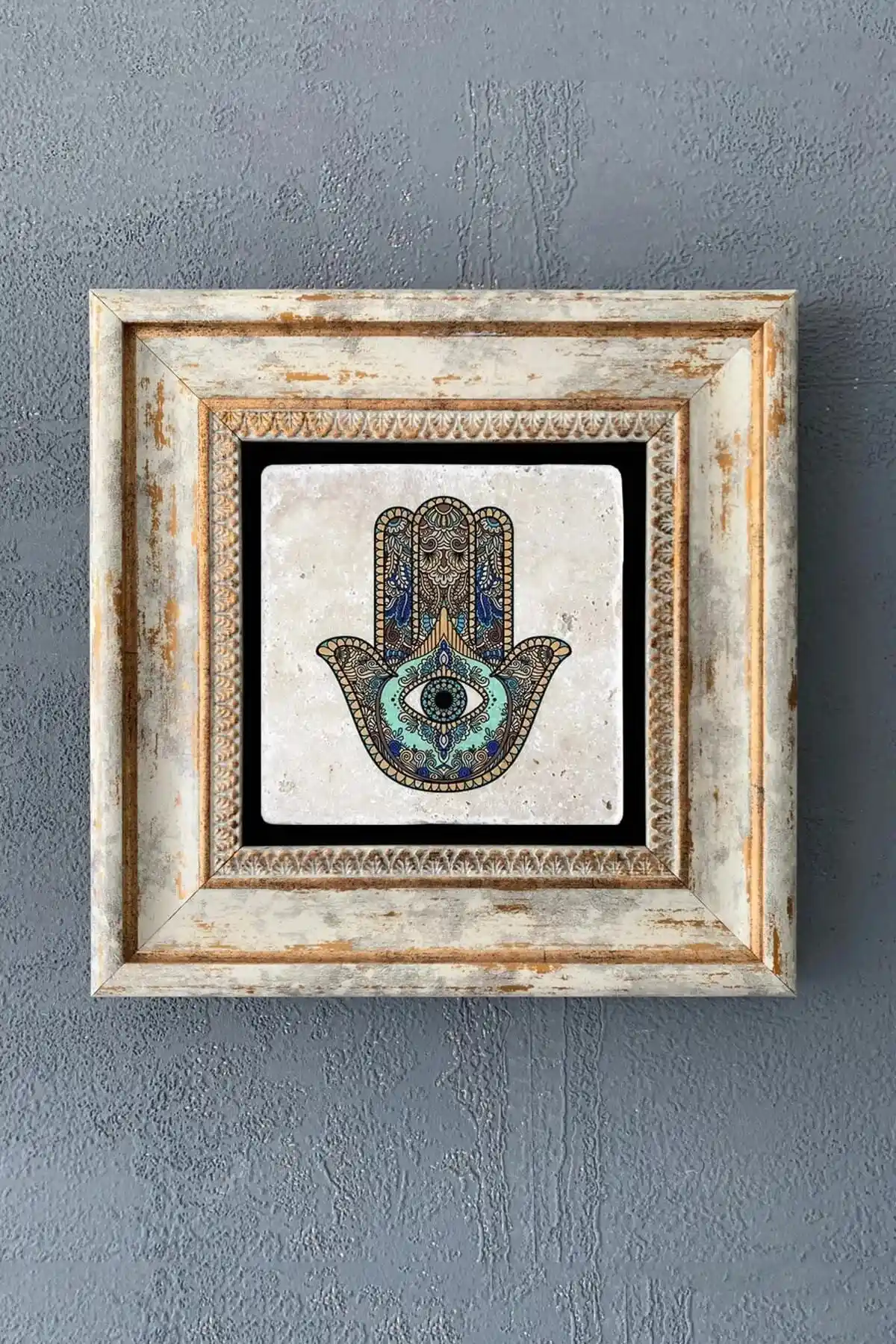 Oscar Stone Decor Çerçeveli Taş Duvar Dekoru: Doğal ve Manevi Estetik İçin Uygun Seçenek