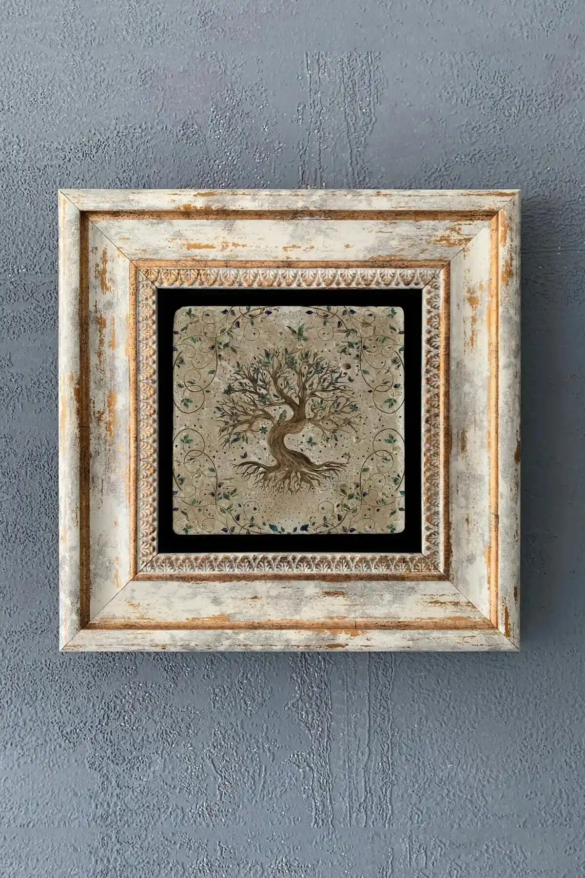 Oscar Stone Decor Çerçeveli Taş Duvar Dekoru: Estetik ve Anlam Dolu Modern Dekorasyon Parçası