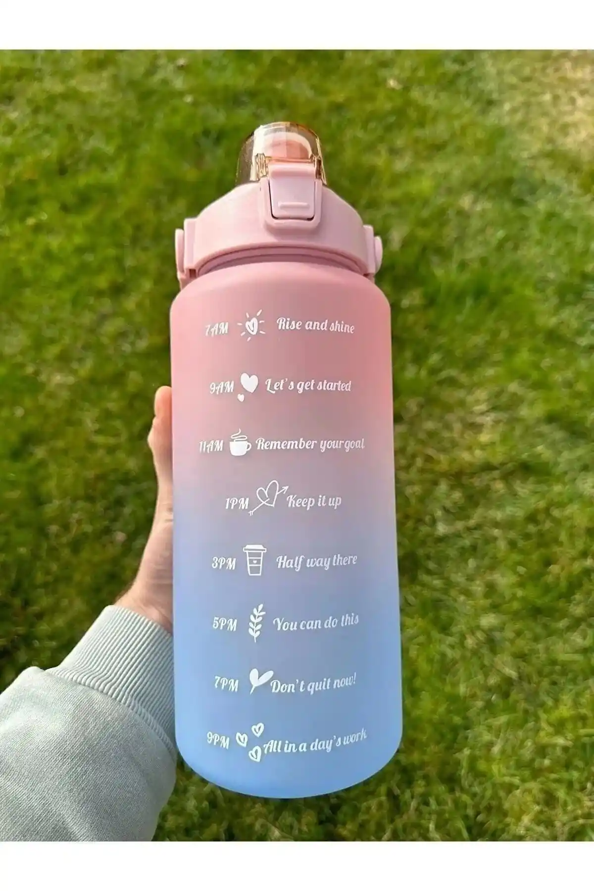 OSMEY Motivasyon Matara 2000 ml Sağlıklı Yaşam ve Günlük Su Tüketimi İyileştirme