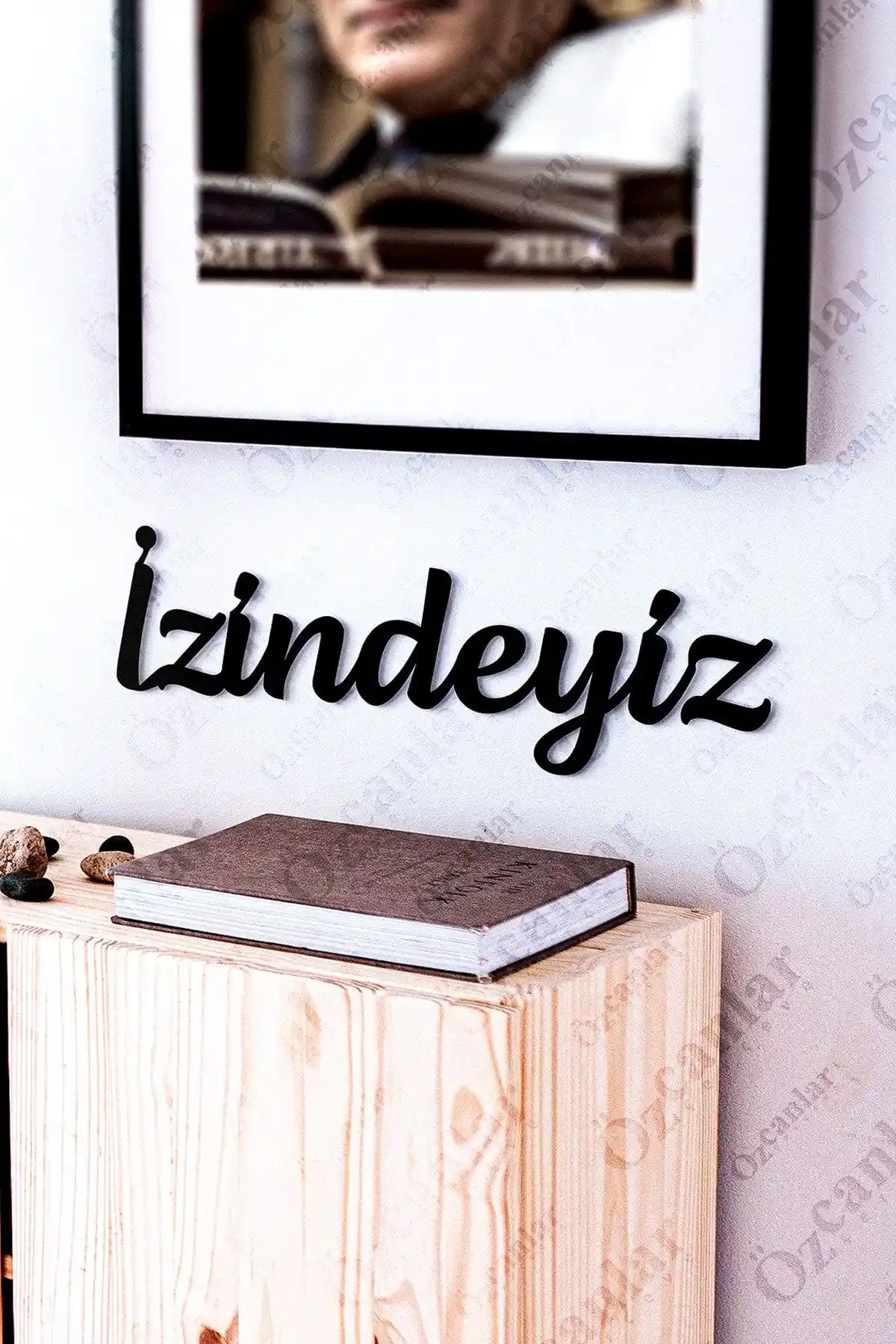 Özcanlar Çerçeve Atatürk Temalı Lazer Kesim Dekoratif Duvar Süsü 28x6 cm