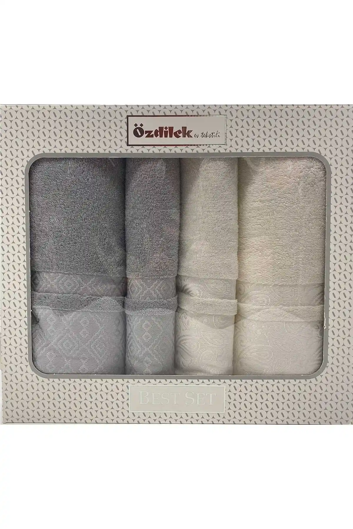 Özdilek Dory Best Set Hamam Takımı - Şık ve Dayanıklı Pamuklu Banyo Seti