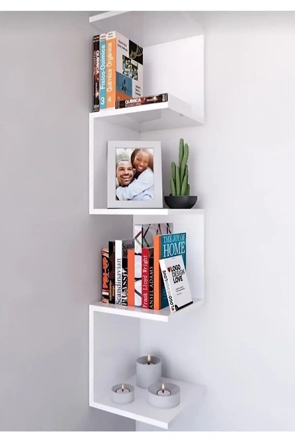 Özkar Zigzag Köşe Kitaplık Modern ve Fonksiyonel Depolama Çözümü