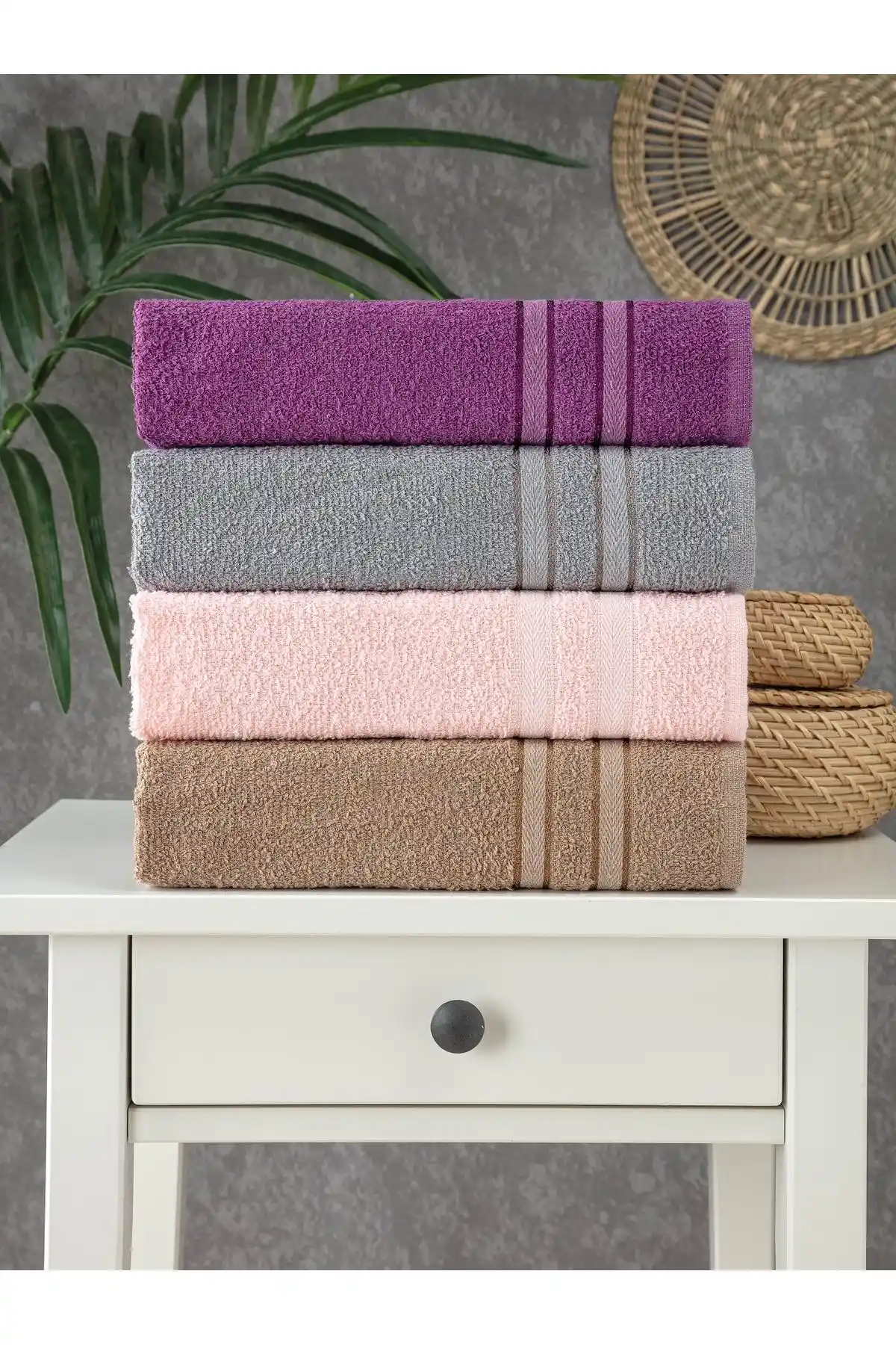 Pamira Modern 4'lü El ve Yüz Havlu Seti - Yüksek Emicilik ve Şık Tasarım